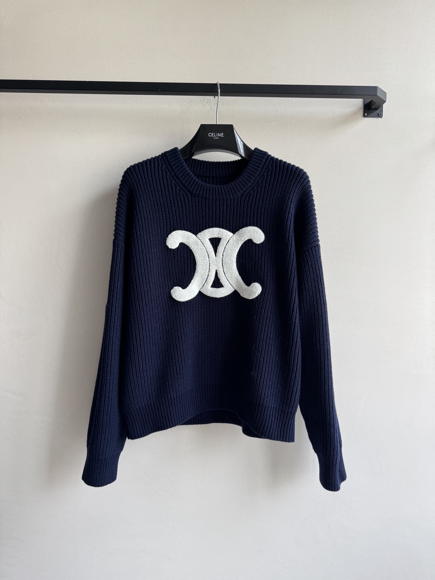 Celin*🆕25Fw早秋新款 凯旋门logo羊毛衫丨⚠原版开发！高版出品！立体毛巾刺绣凯旋门重磅克重 