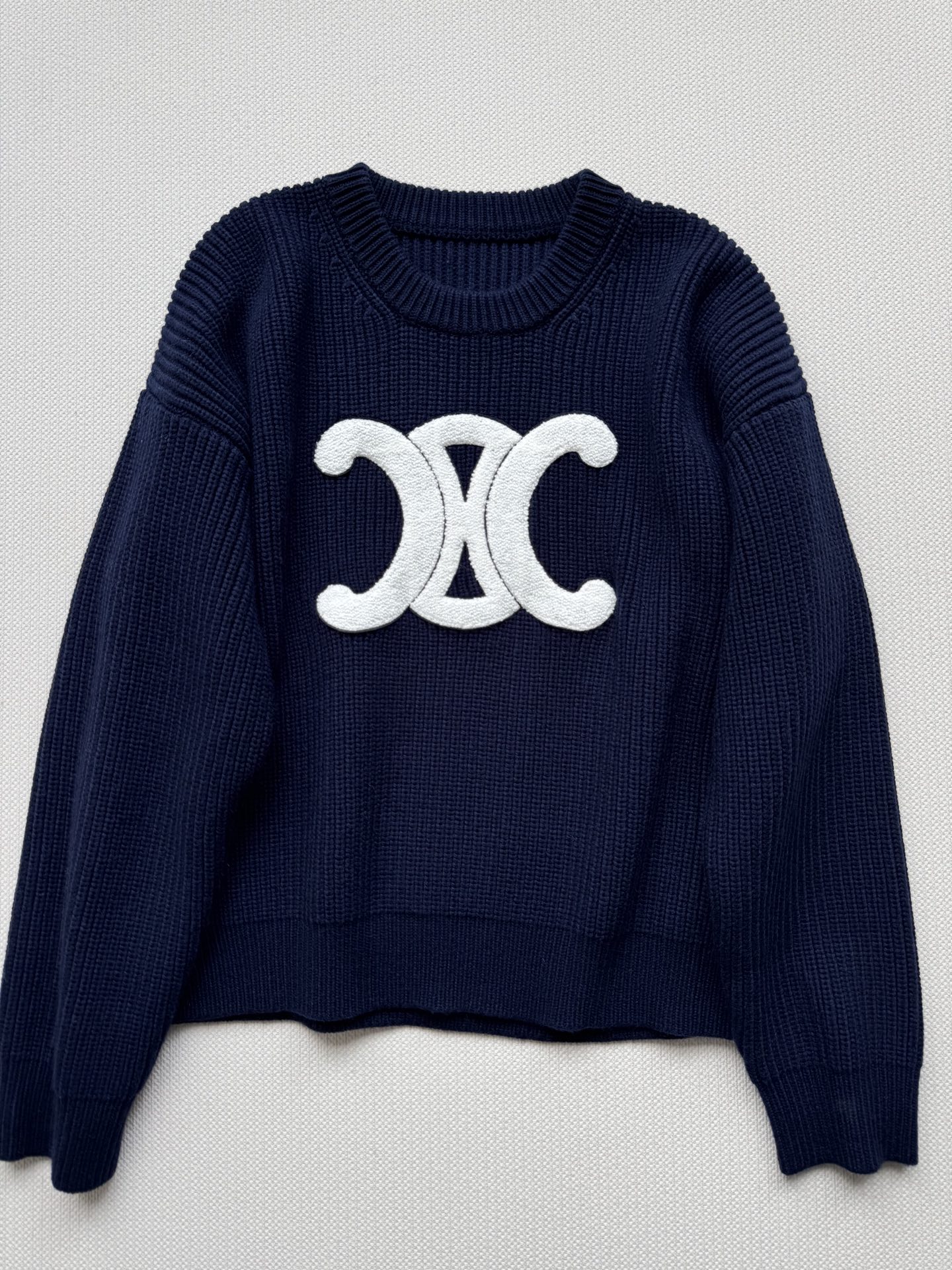 Celin*🆕25Fw早秋新款 凯旋门logo羊毛衫丨⚠原版开发！高版出品！立体毛巾刺绣凯旋门重磅克重 