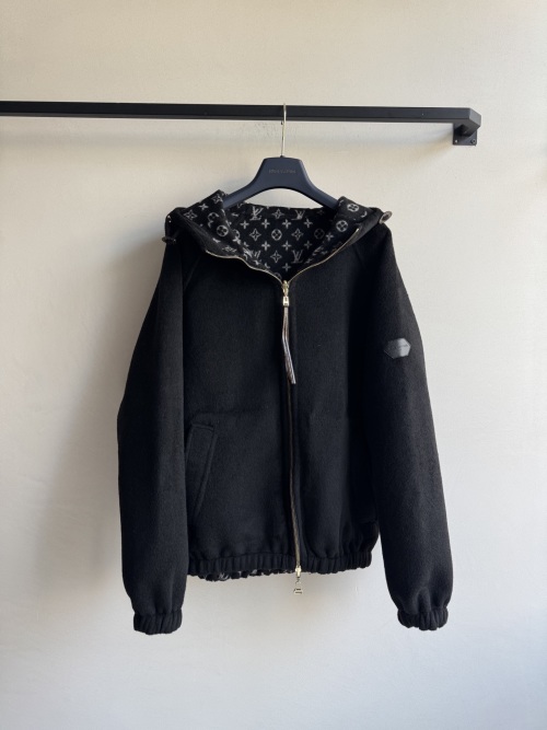 Louis Vuitton Reversible Wool-Cashmere Blend Coat with Jacquard Monogram Lining 25 Louis Vuitton Reversible Wool-Cashmere Blend Coat with Jacquard Monogram Lining