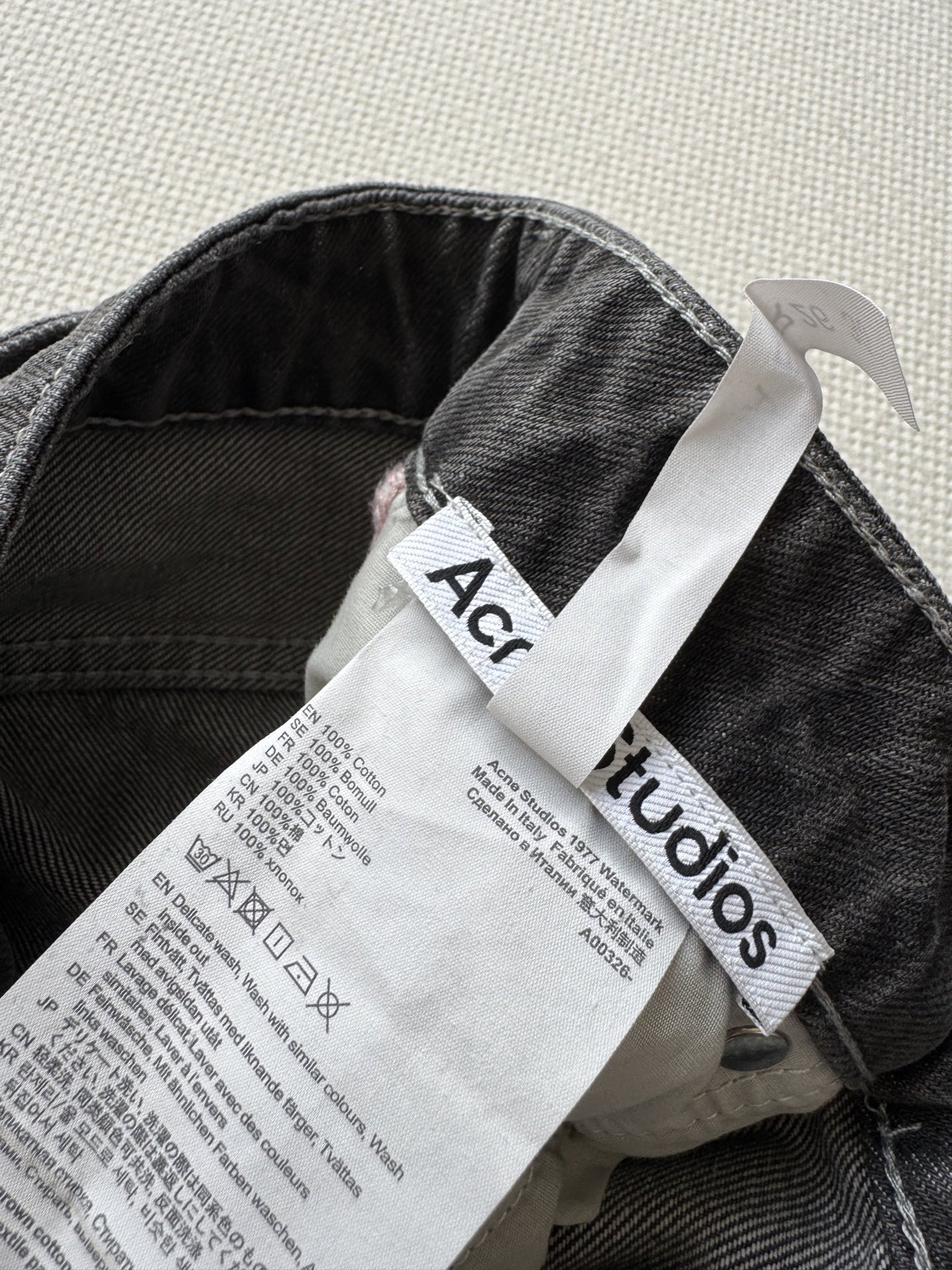 Acne🆕新款，扎染腰带牛仔裤👖休闲阔腿版型S-XXL.