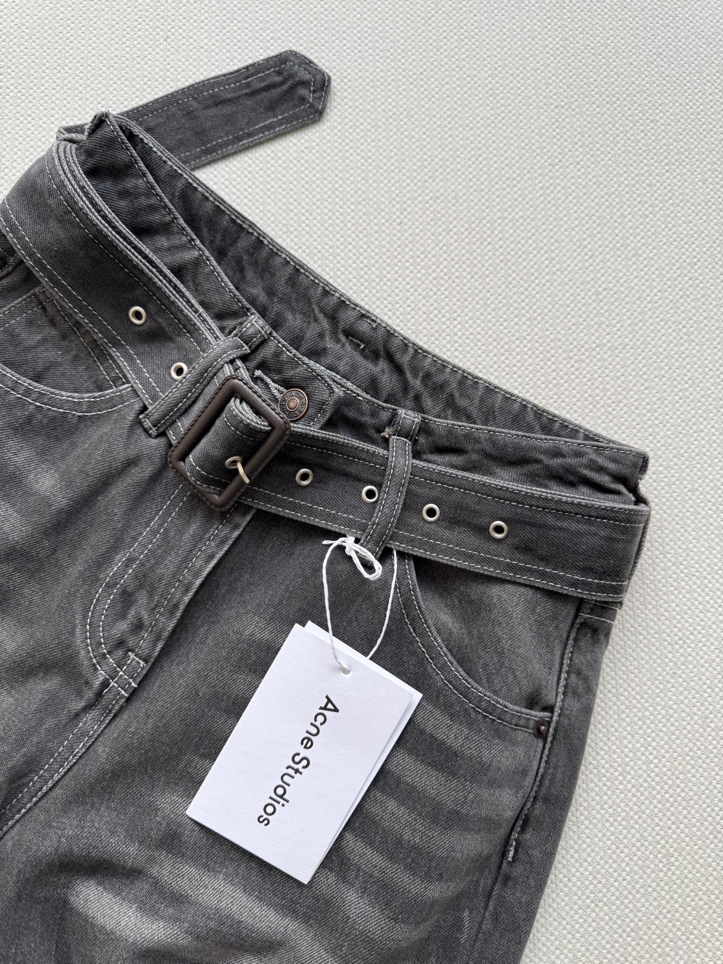 Acne🆕新款，扎染腰带牛仔裤👖休闲阔腿版型S-XXL.