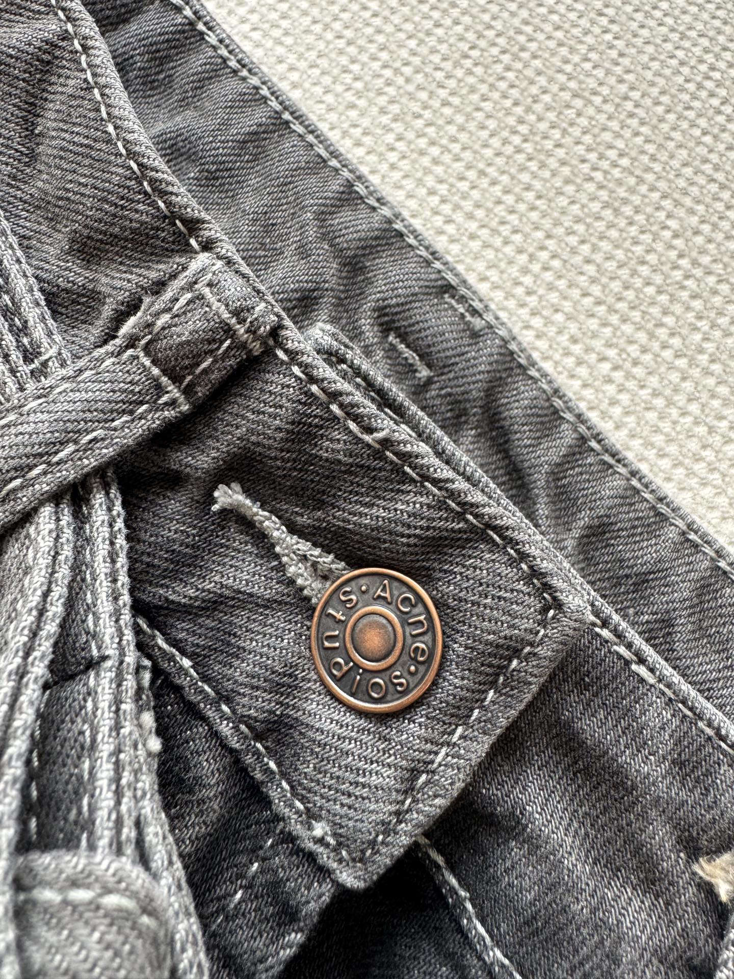 Acne🆕新款，扎染腰带牛仔裤👖休闲阔腿版型S-XXL.