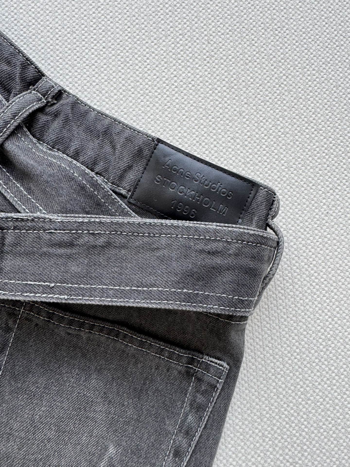 Acne🆕新款，扎染腰带牛仔裤👖休闲阔腿版型S-XXL.