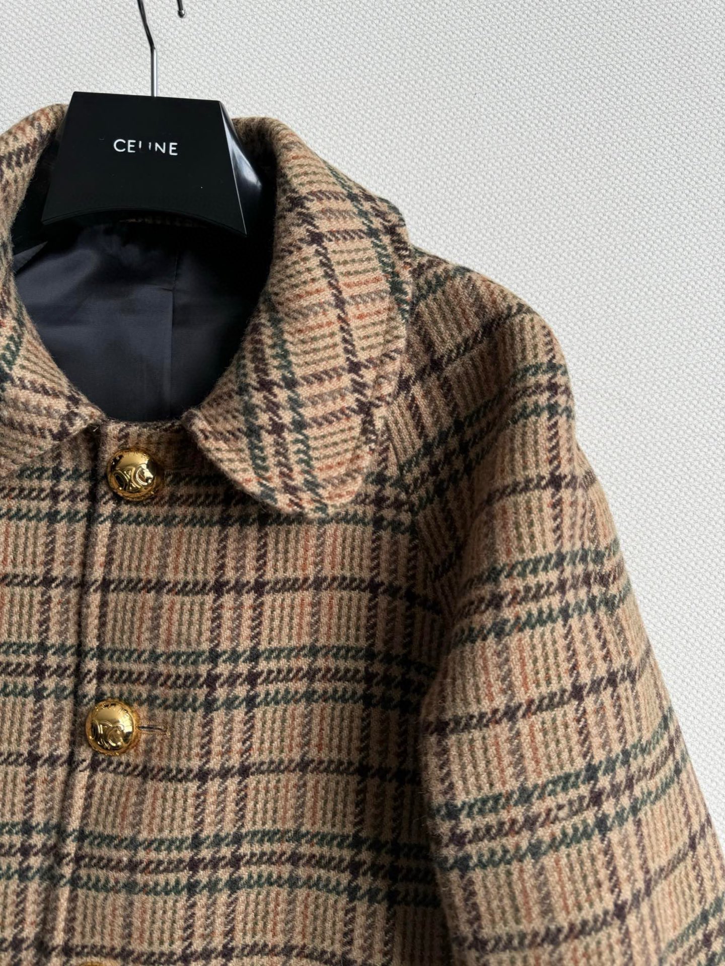 Celin*🆕新款，YB开发复古格子外套，对格羊毛大衣，可盐可甜的一款👏出货啦！！！.