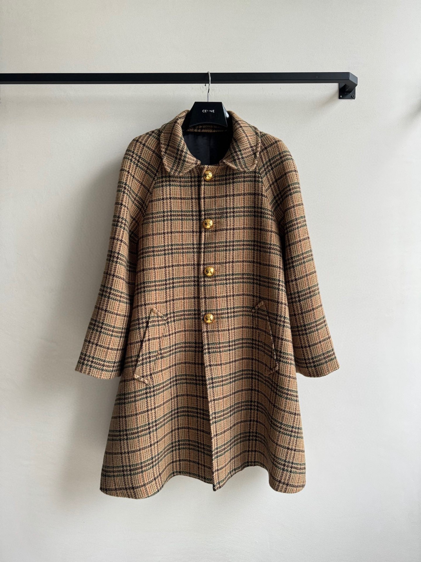 Celin*🆕新款，YB开发复古格子外套，对格羊毛大衣，可盐可甜的一款👏出货啦！！！.