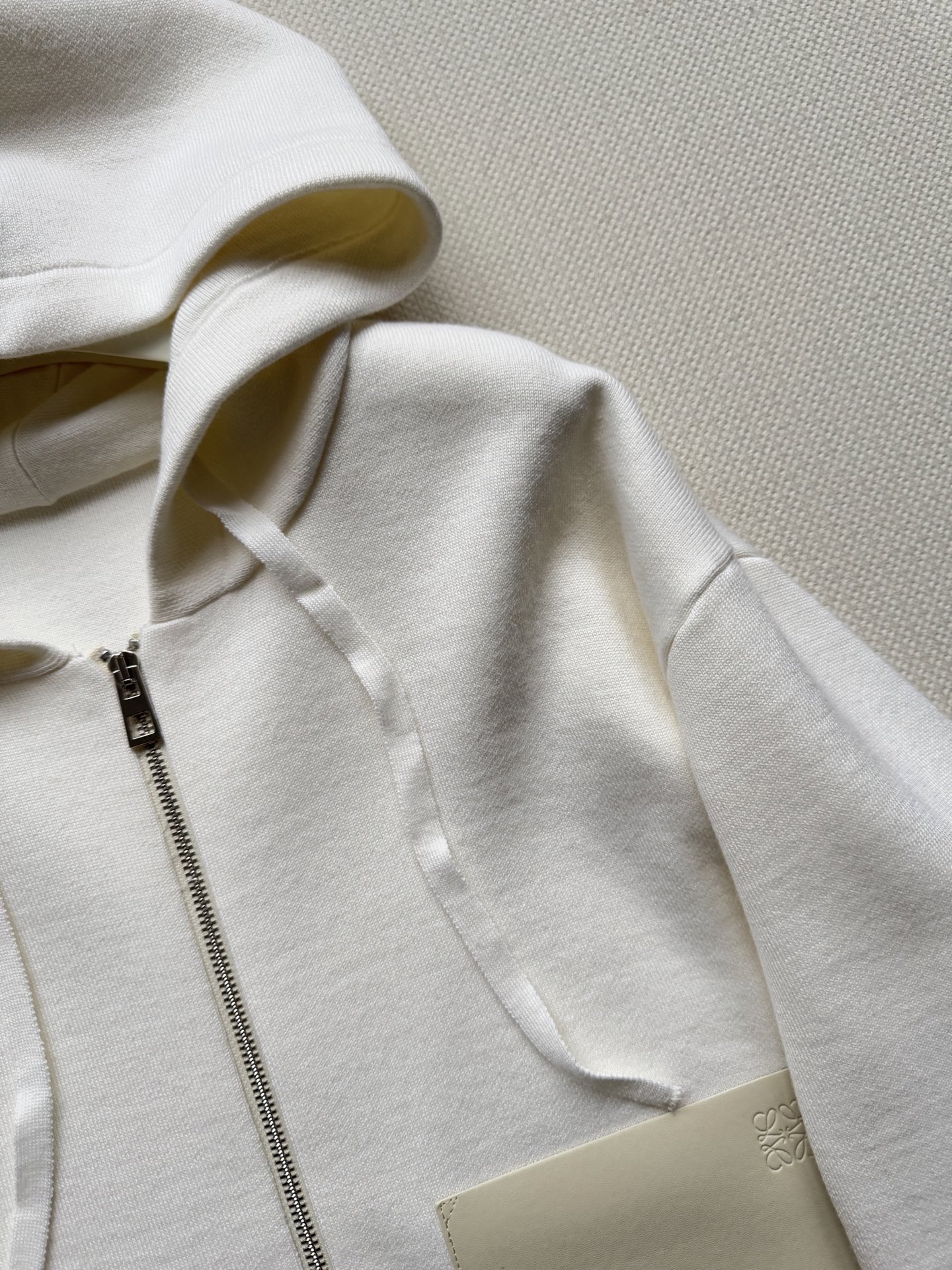 Loew*🆕新款拉链开衫，羊毛面料拼接真皮口袋ＳＭＬ.