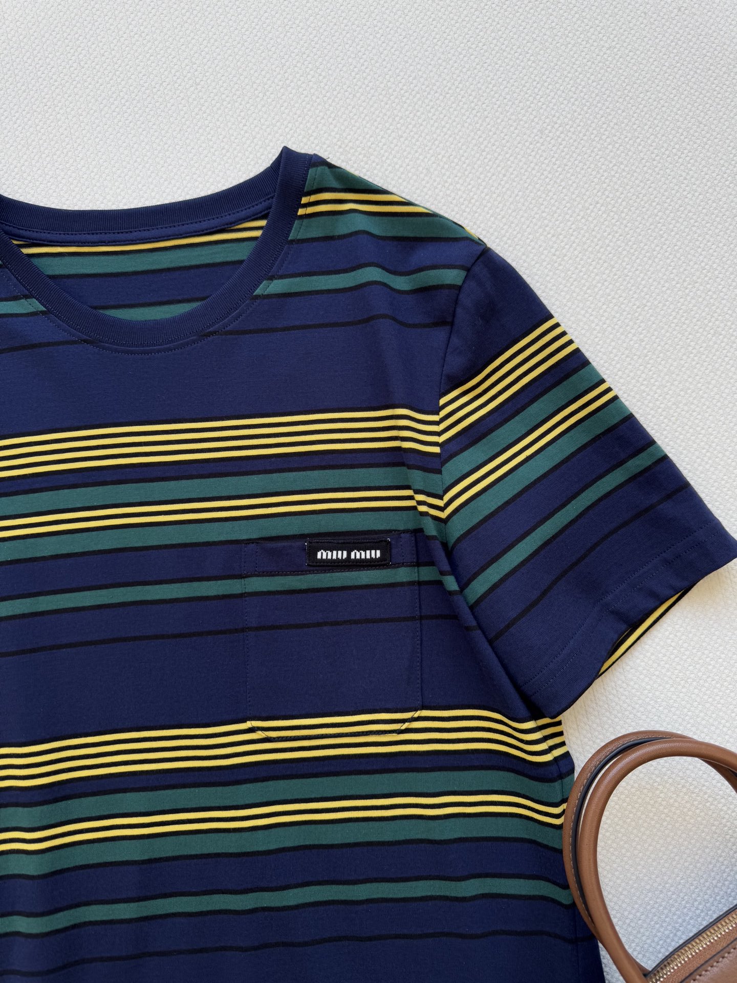 Miu Mi* 🆕26SS早春新款 学院风条纹圆领短袖T恤丨⚠原版开发！高版出品！基础圆领+短袖的版型适