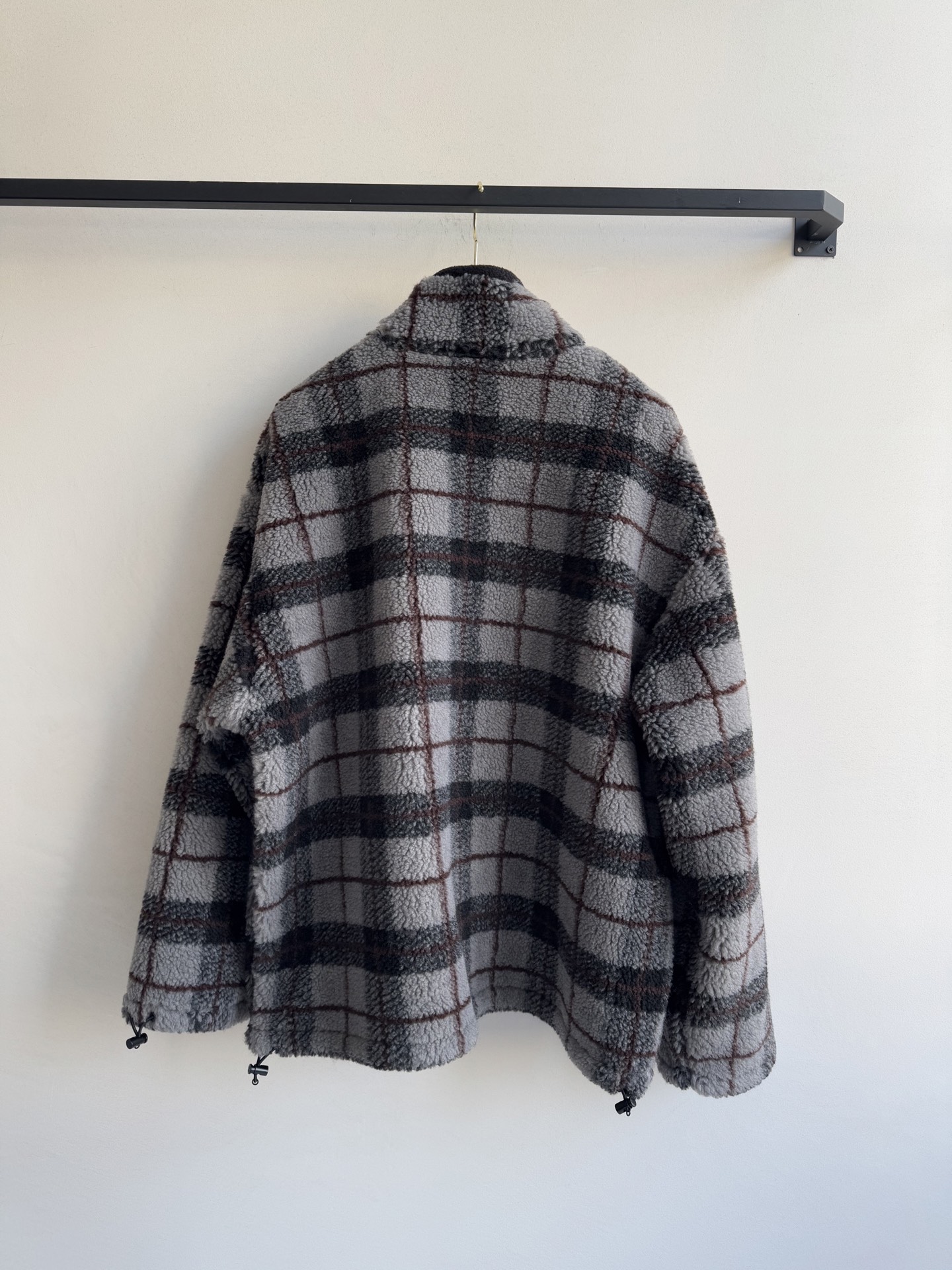 MiuMi* 25Fw秋冬新款 学院风摇粒绒格纹外套丨⚠真羊羔毛绒原版开发！高版出品！高密度羊毛粒绒面料