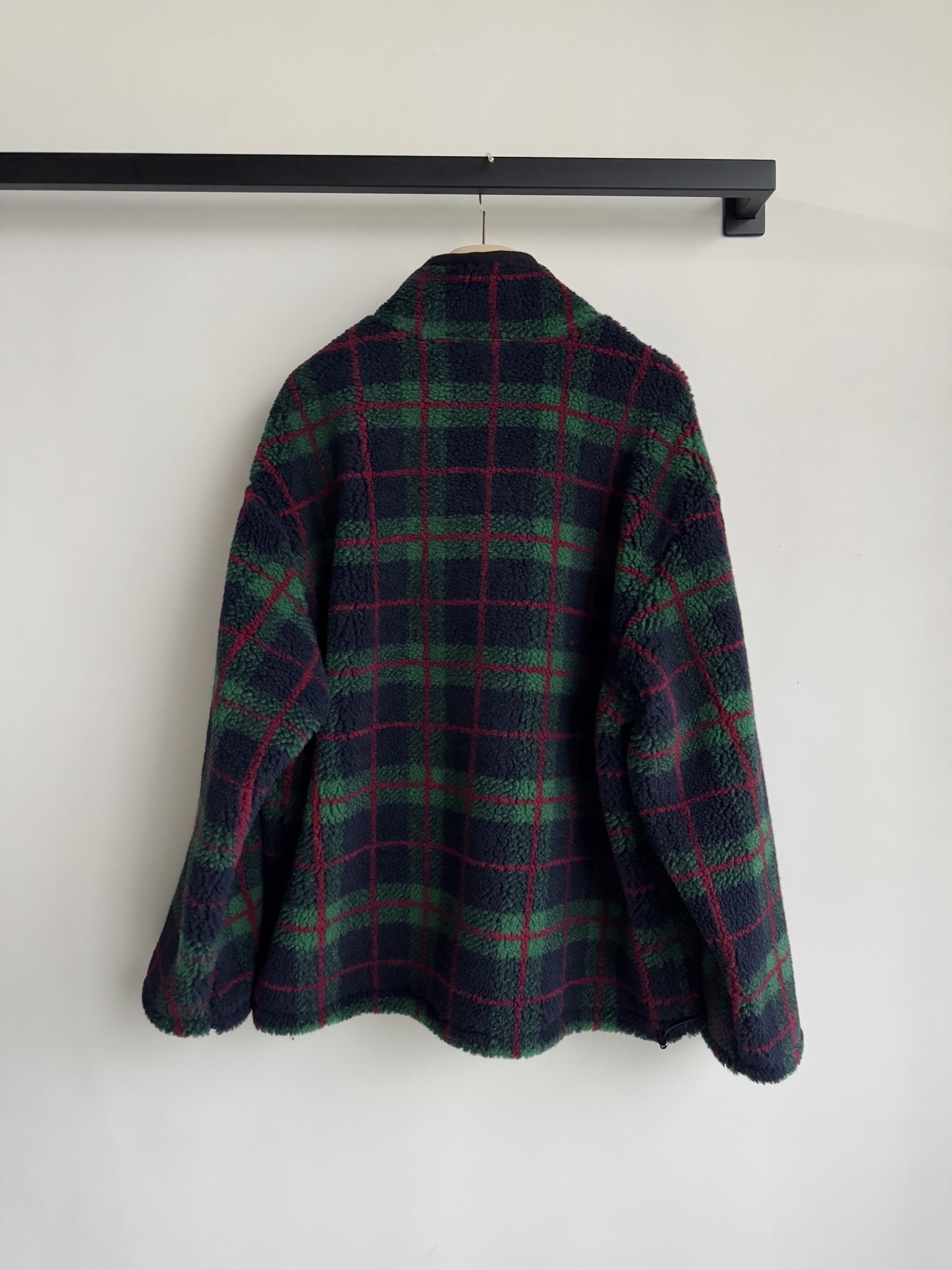 MiuMi* 🆕25Fw秋冬新款 学院风摇粒绒格纹外套丨⚠真羊毛羔绒原版开发！高版出品！高密度羊毛粒绒面