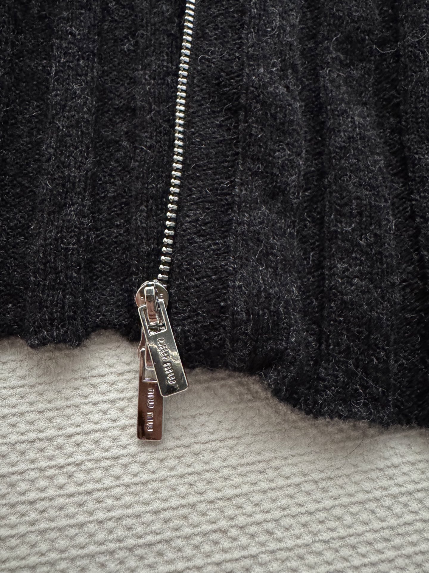 Miu Miu Striped Cashmere Cardigan - Soft Ribbed Knit, High Collar, Slim Fit 8 i1764608583459 4003 0 6