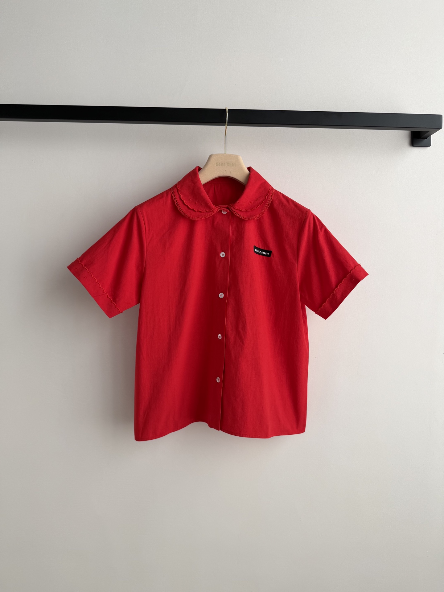 Miumi* 🆕26Ss春夏新款 知性分子学院风花边衬衣。原版1:1定制花边开发！高版出品！定制进口洗水