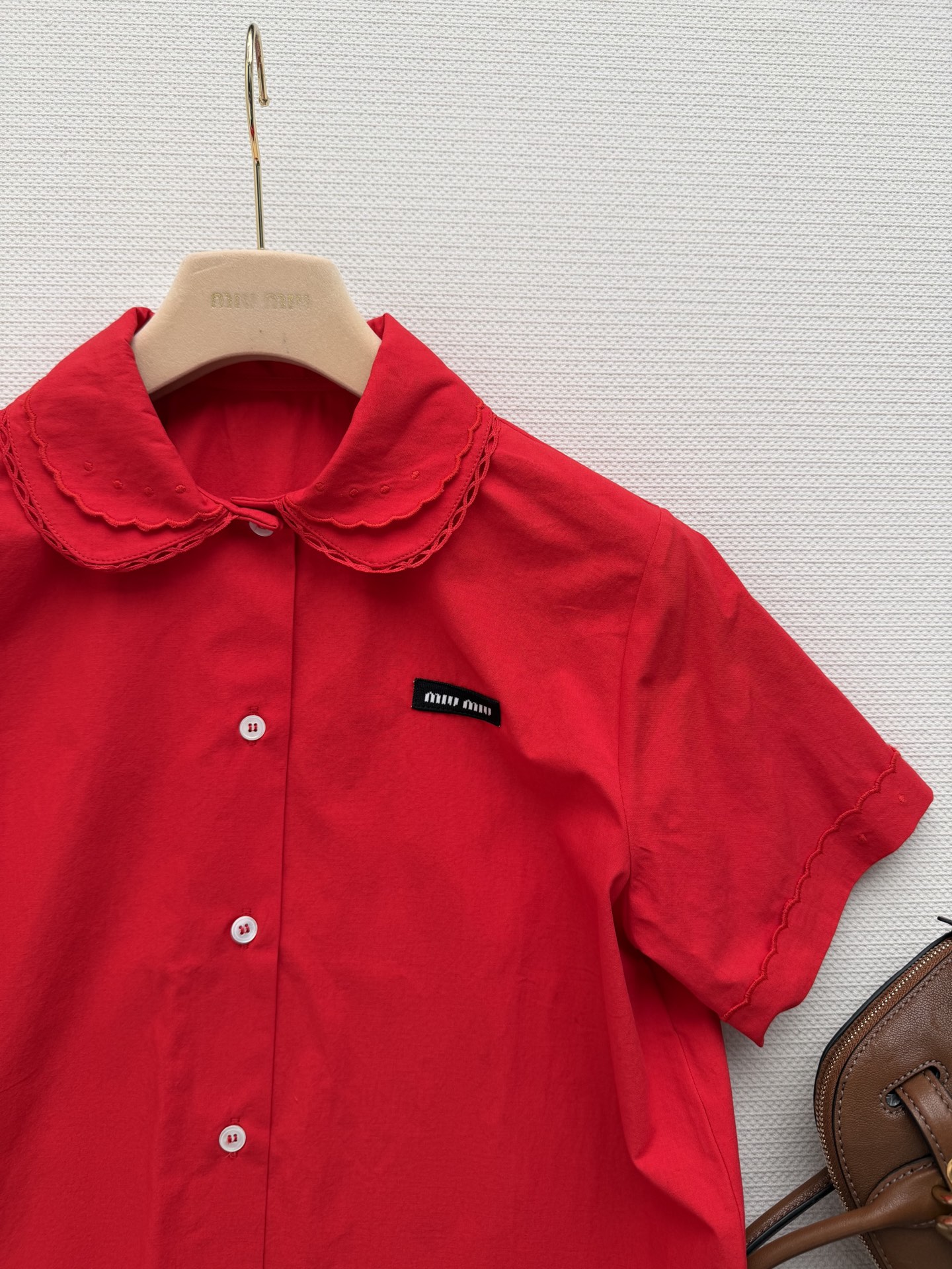 Miumi* 🆕26Ss春夏新款 知性分子学院风花边衬衣。原版1:1定制花边开发！高版出品！定制进口洗水