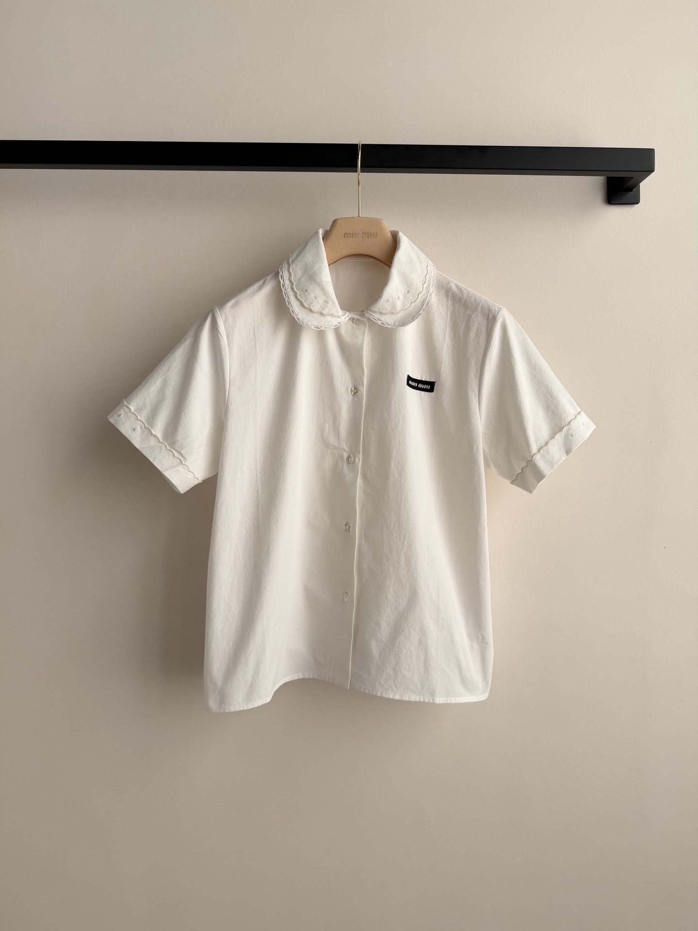 Miumi* 🆕26Ss春夏新款 知性分子学院风花边衬衣。原版1:1定制花边开发！高版出品！定制进口洗水