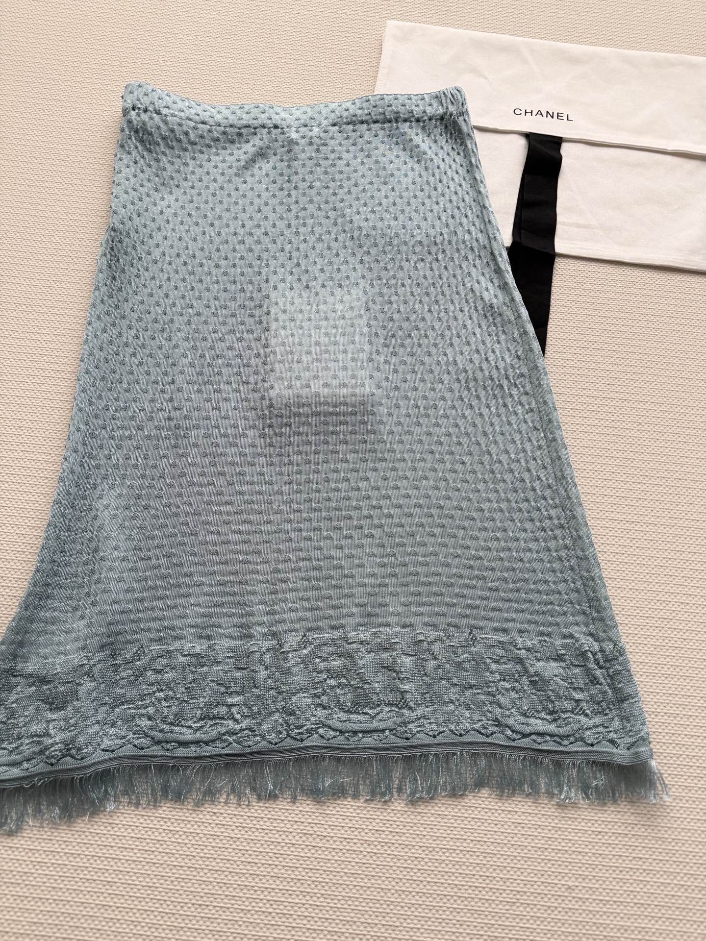 Chane*🆕26P春夏系列浅蓝色半裙，⚠️Yb定制定染色,🇩🇪德国进口机16针高密度超细超薄 轻薄透气