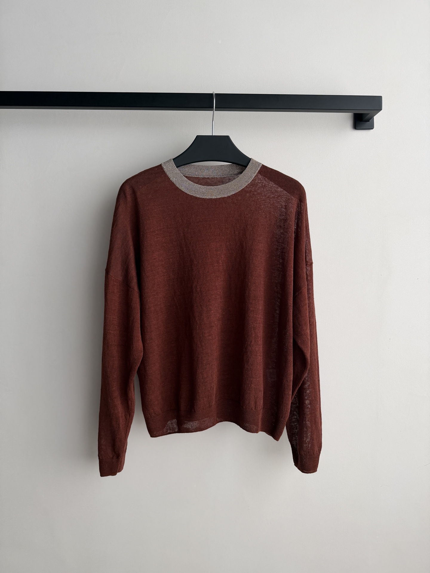 brunello cucinelli，BC🆕果壳棕配色，26支全羊毛，柔软亲肤，穿超舒服！圆领+浅色拼接