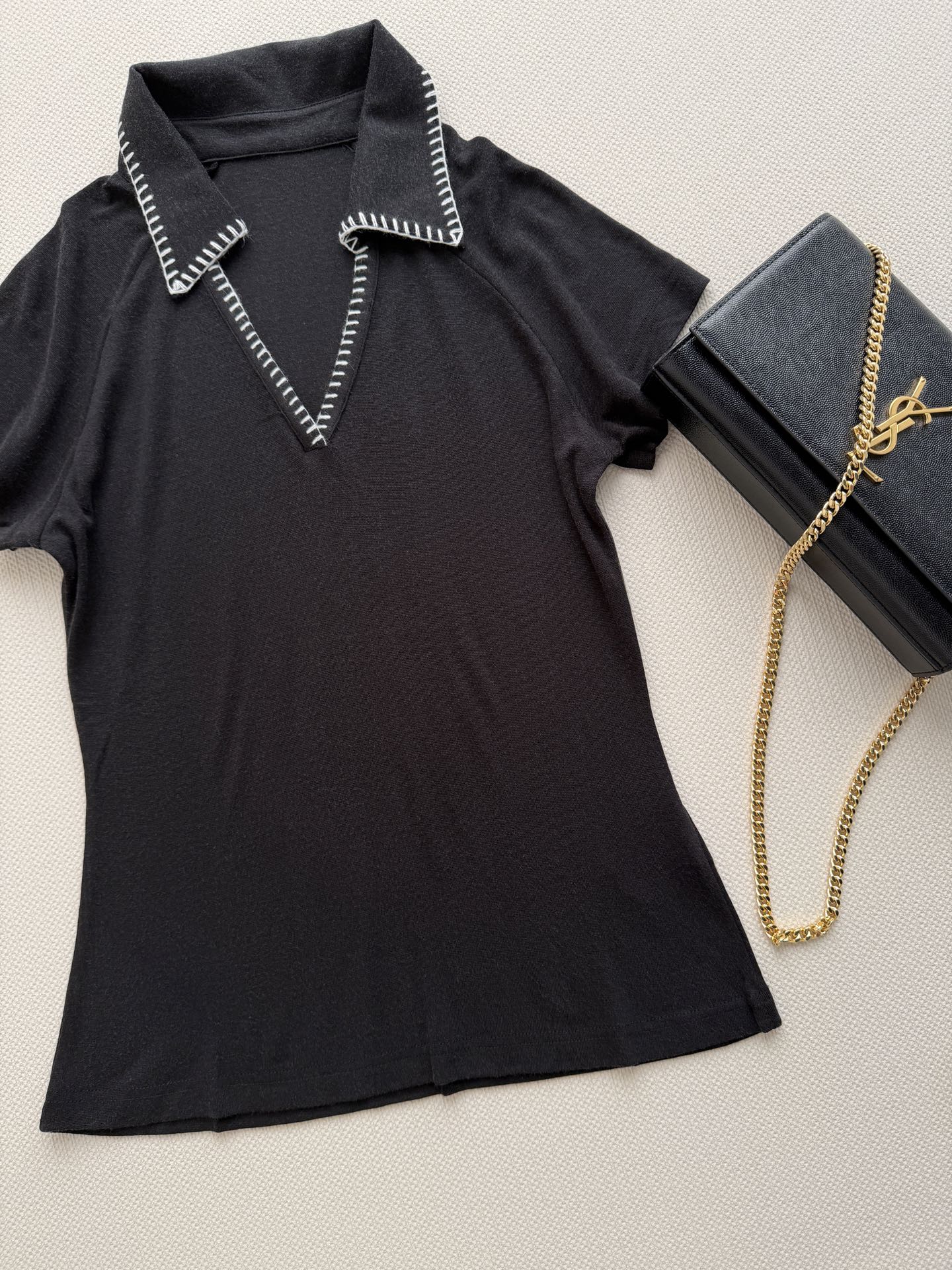 BOTTEGA VENETA🆕新款，26新款短袖T恤，撞色编制花边ＳＭＬ.