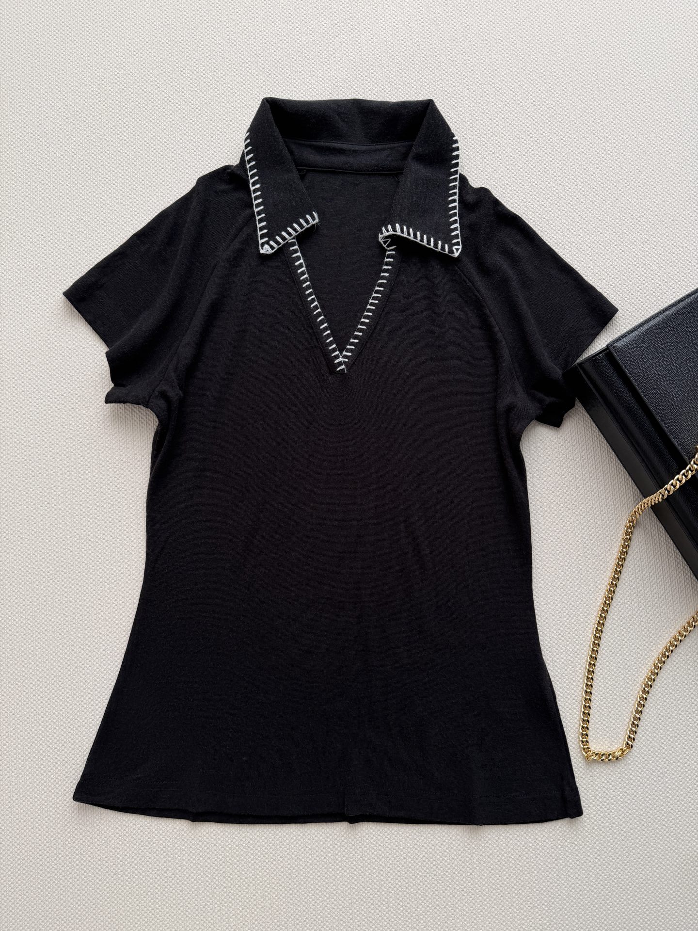 BOTTEGA VENETA🆕新款，26新款短袖T恤，撞色编制花边ＳＭＬ.
