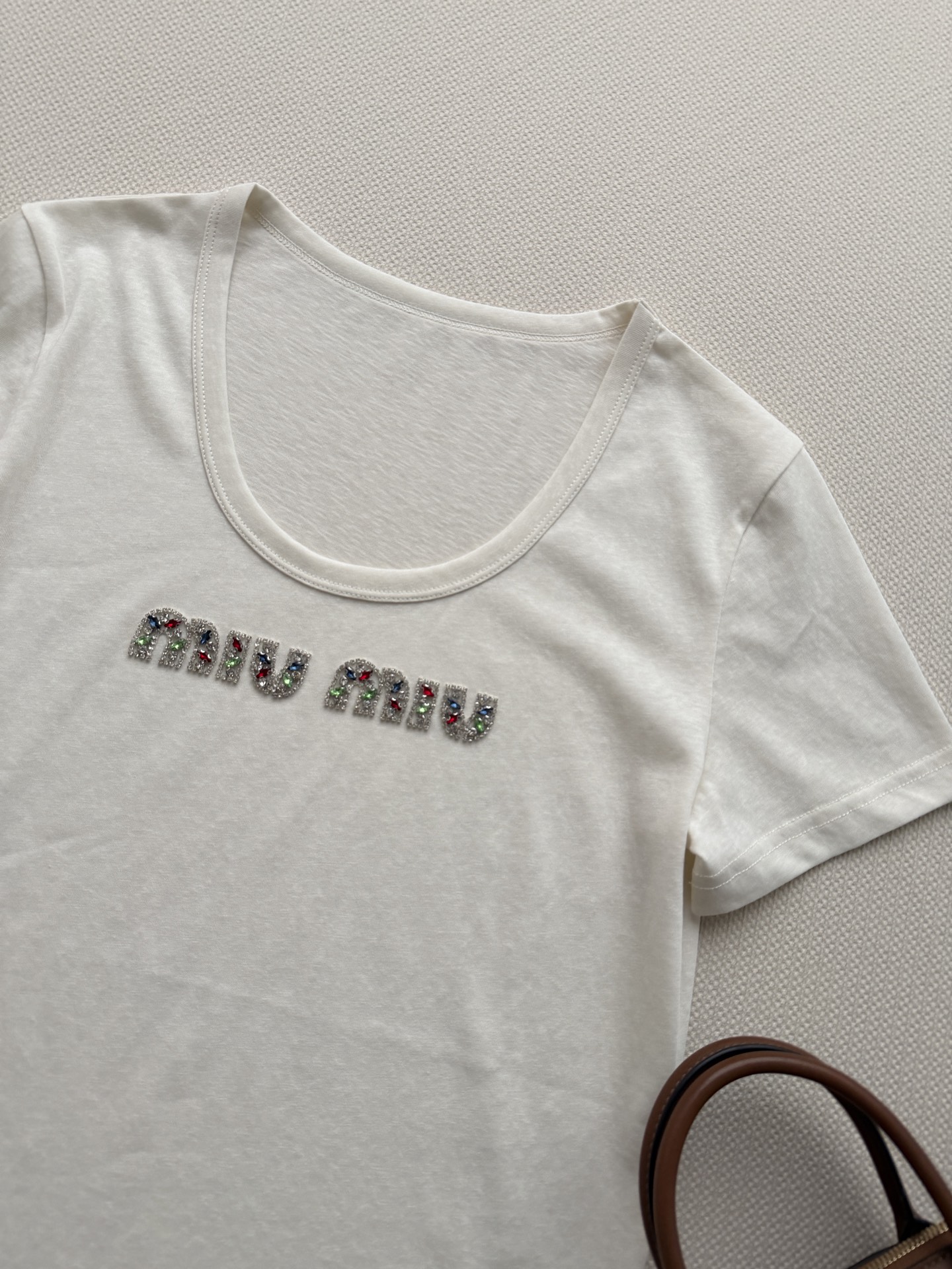 miumi*🆕新款，彩钻短袖T恤ＳＭＬ.
