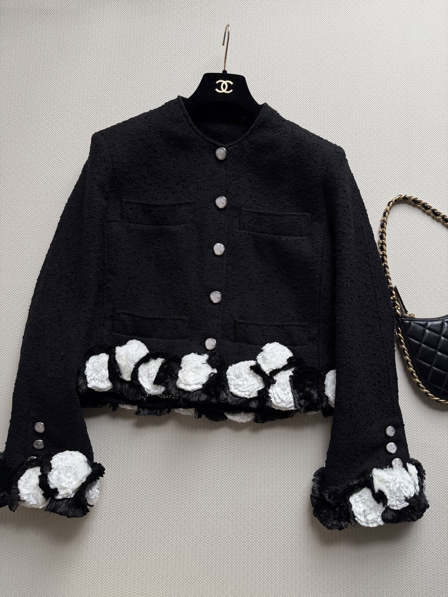 Chanel Tweed Camellia Jacket