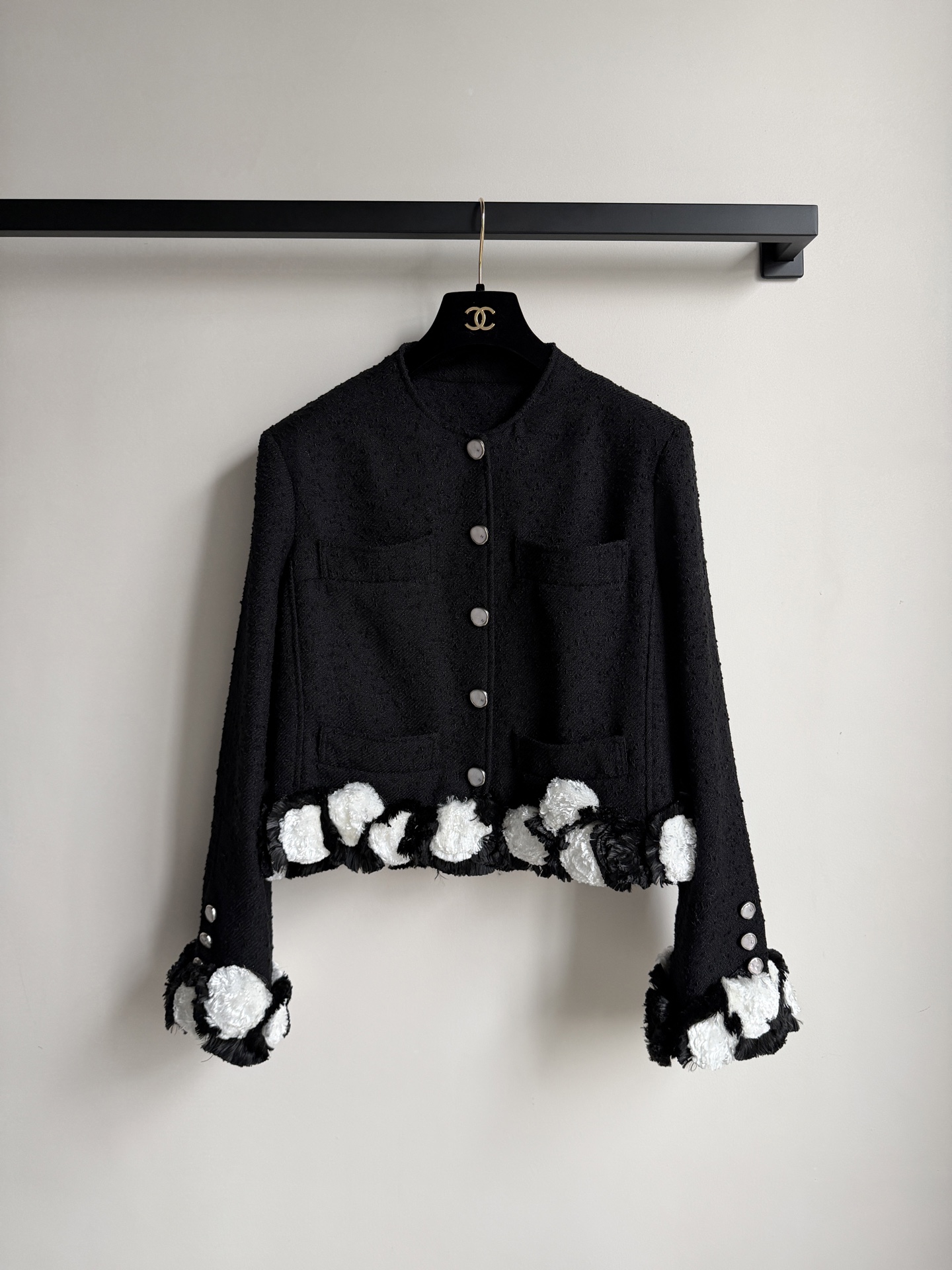 Chanel Tweed Camellia Jacket