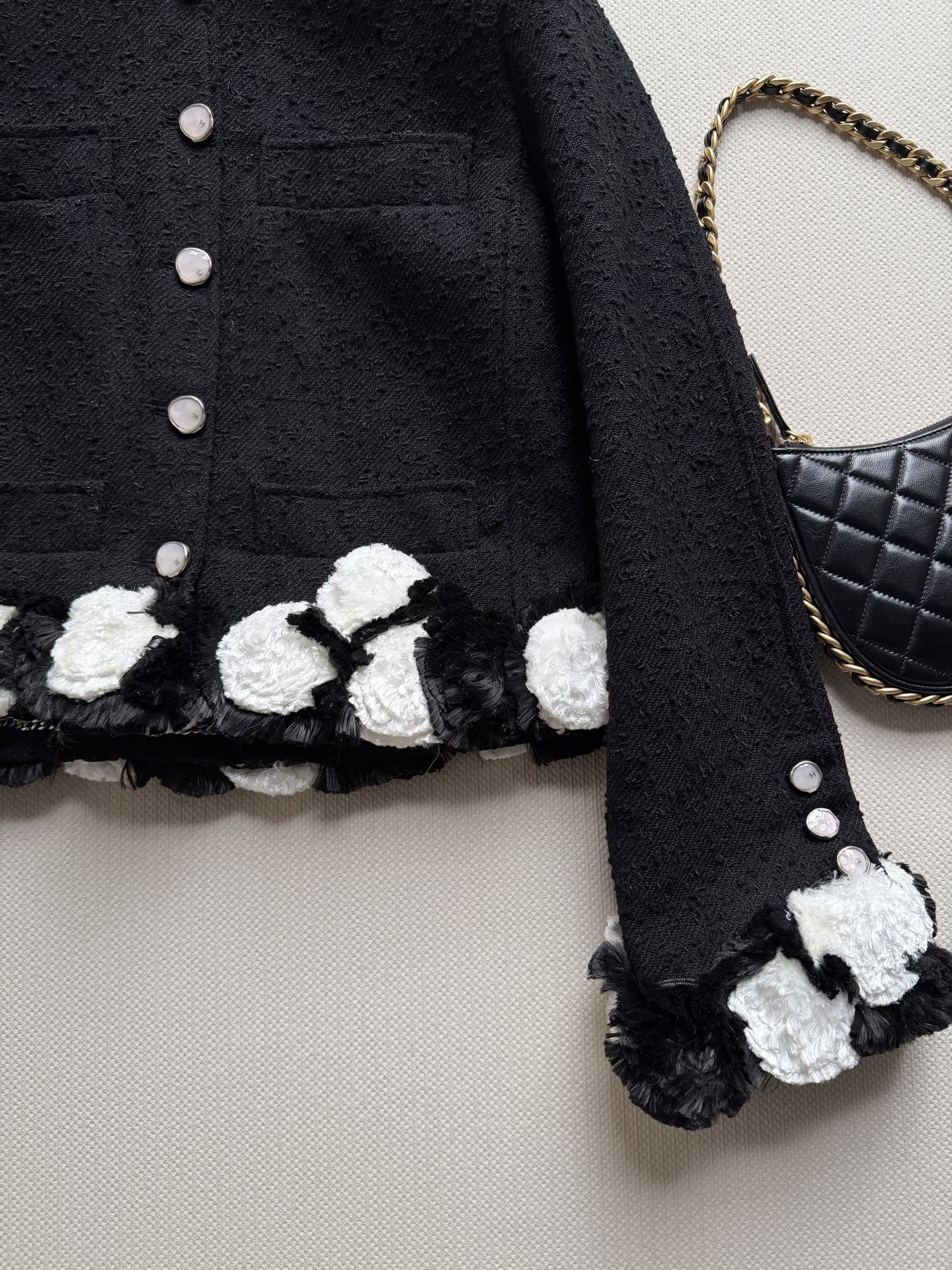 Chanel Tweed Camellia Jacket