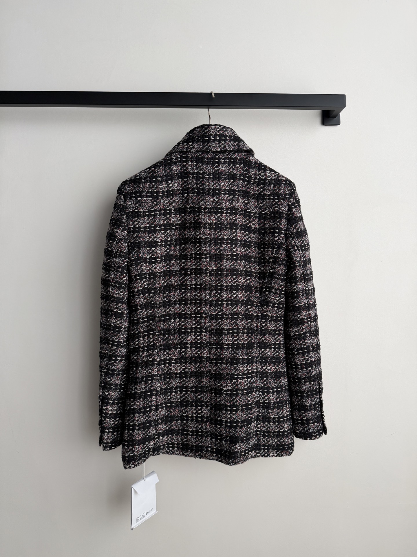Chanel Lapel Check Tweed Coat