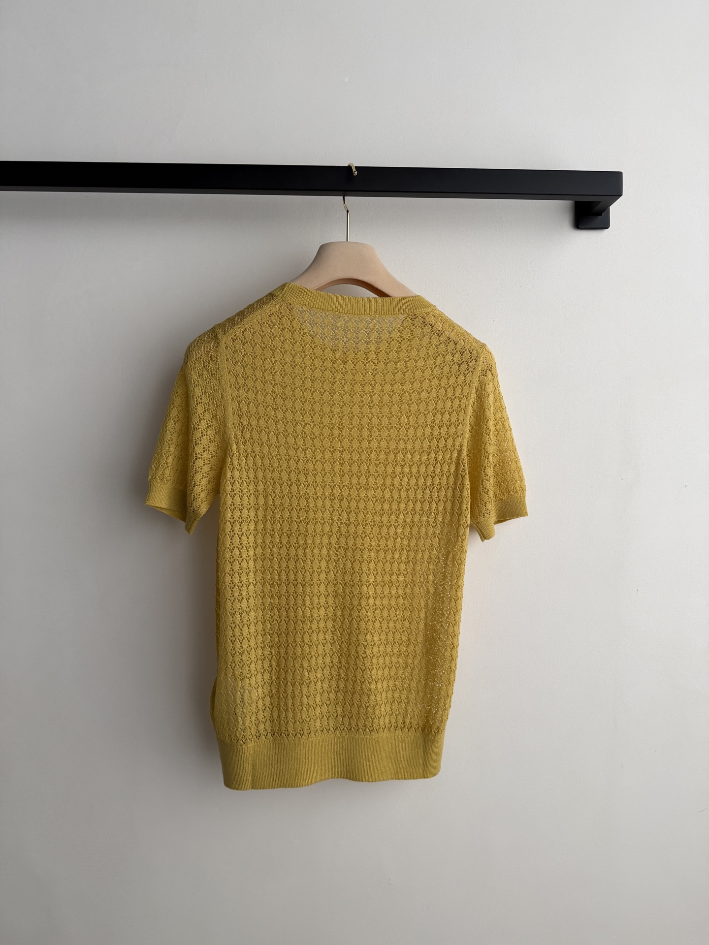 𝐌𝐢𝐮𝐌𝐢*🆕26new🪄字母刺绣镂空针织短袖💛💛💛轻薄透气针织面料，夏天穿超舒服！圆领+短袖设计，简约又百搭，镂空纹理