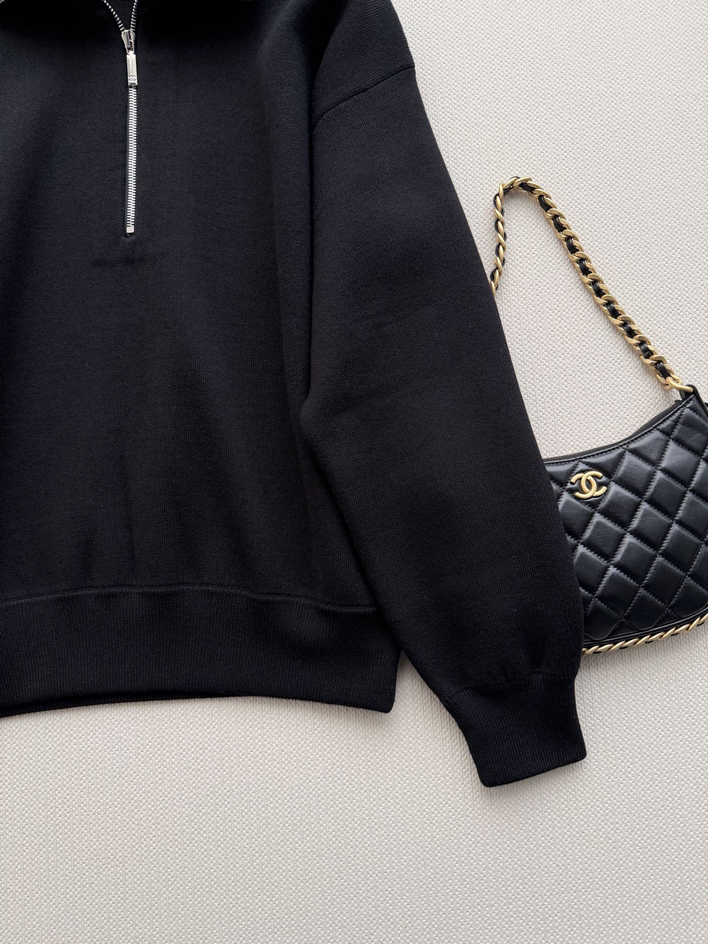 Chanel Half Zip Polo Sweatshirt