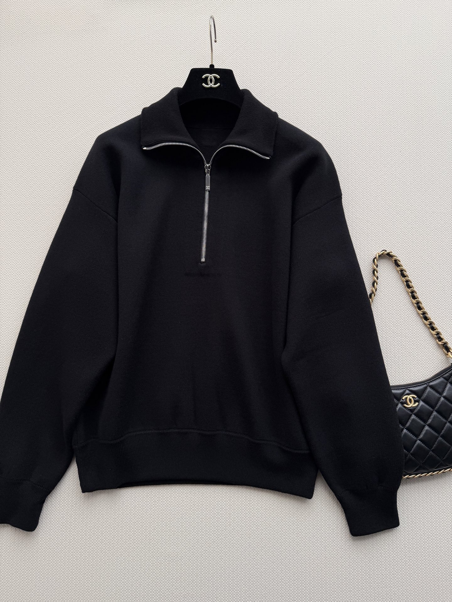 Chanel Half Zip Polo Sweatshirt