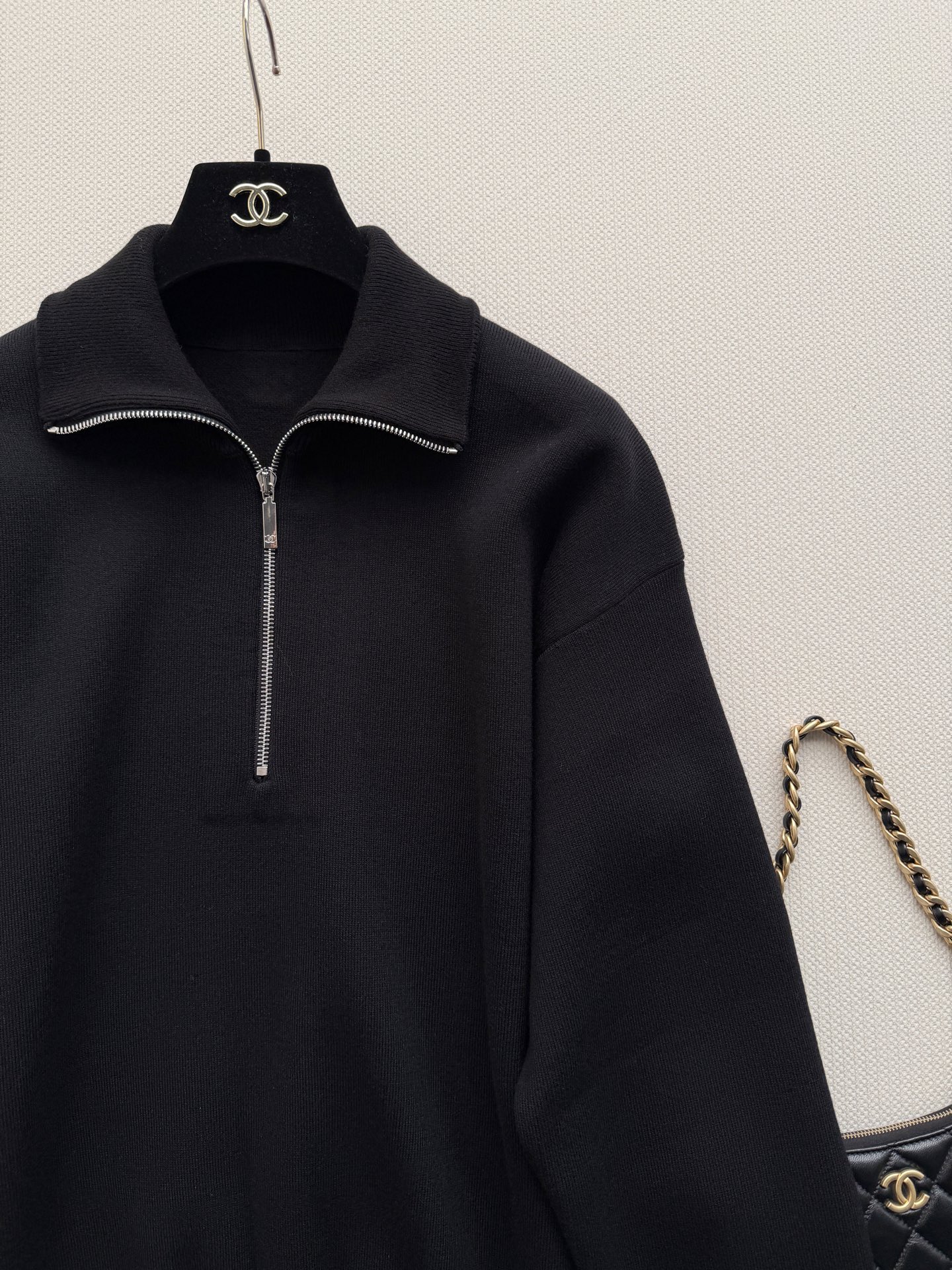 Chanel Half Zip Polo Sweatshirt