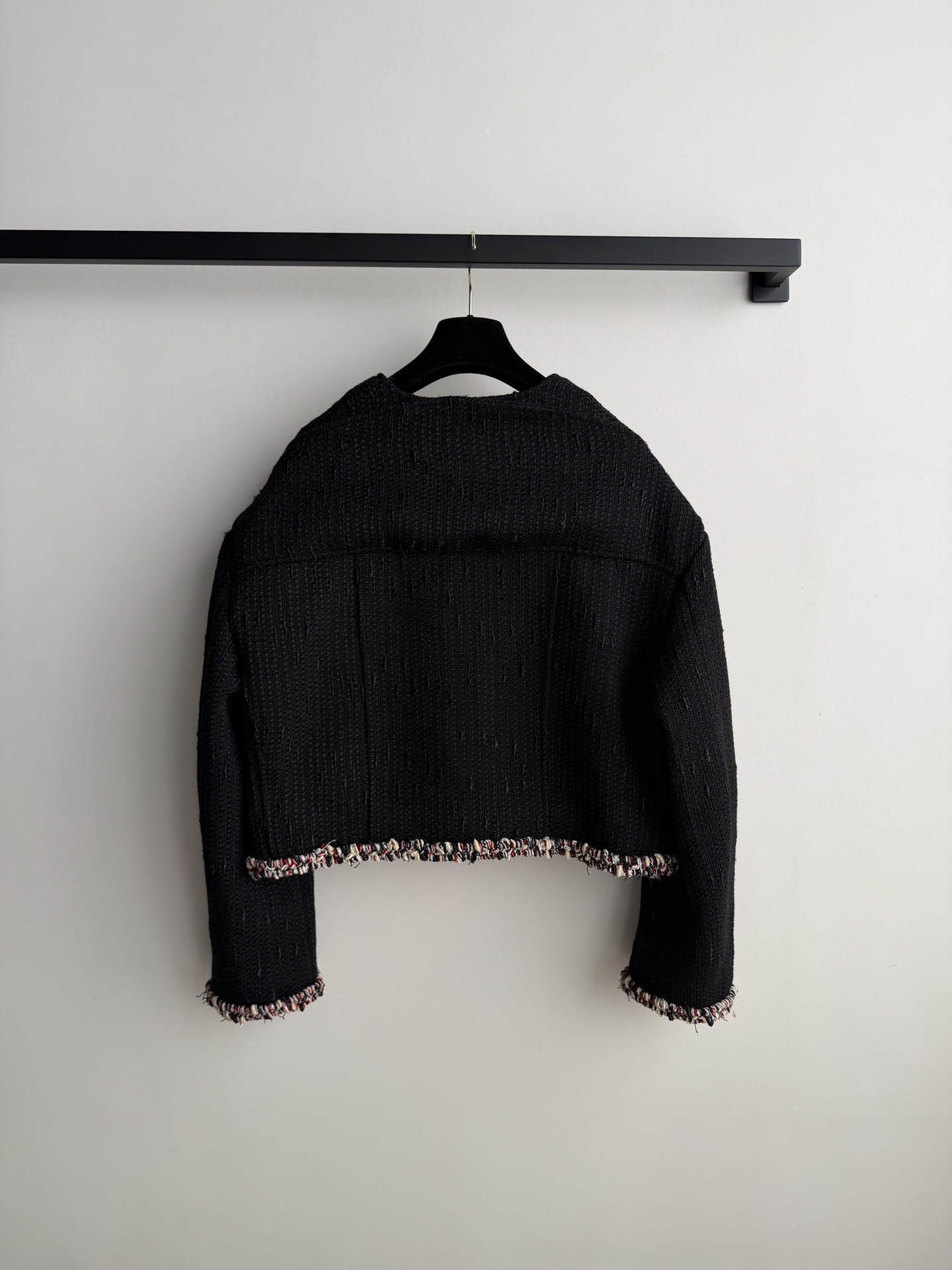 CHANEL Black Braided Trim Hooded Jacket