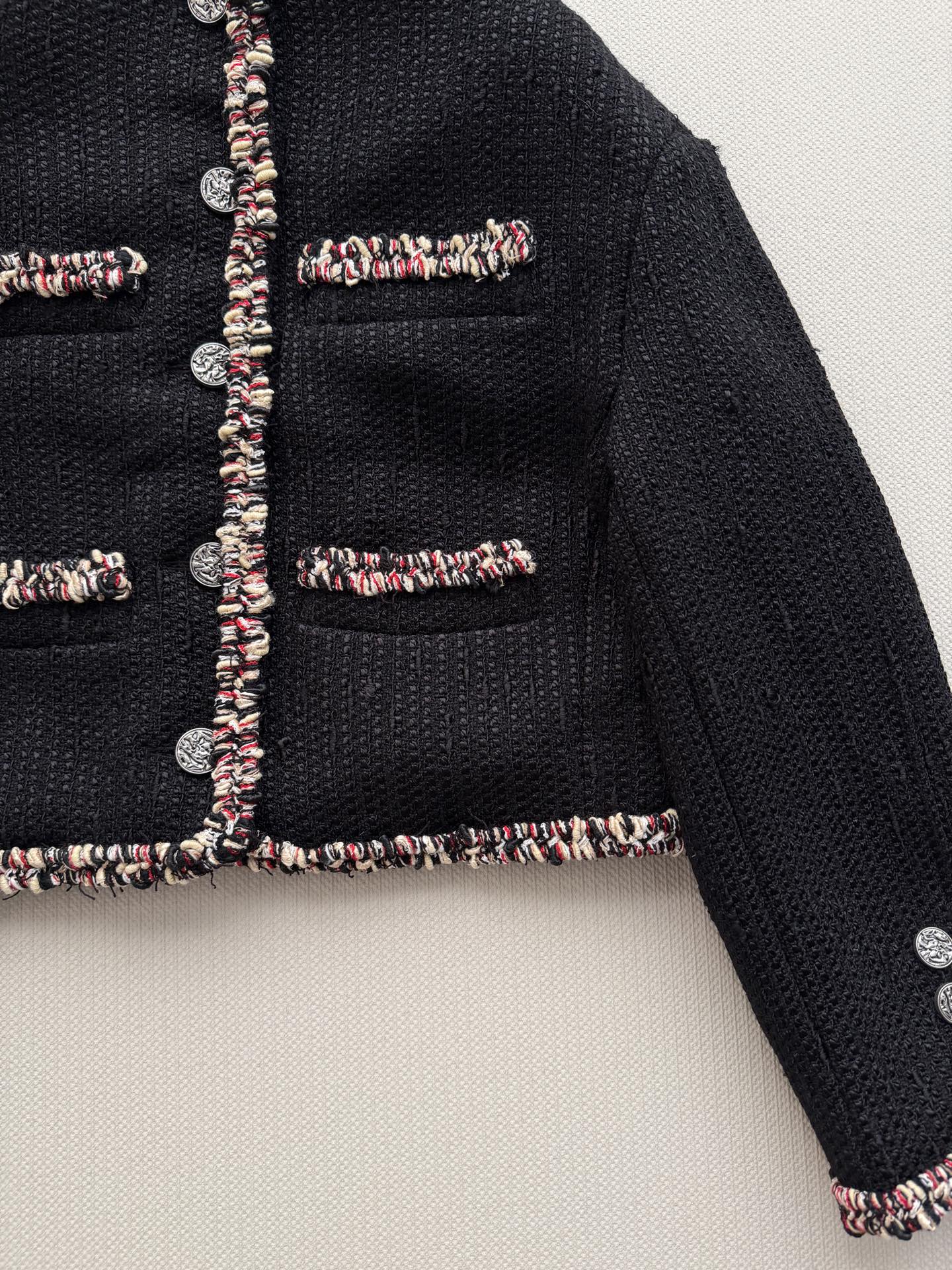 CHANEL Black Braided Trim Hooded Jacket