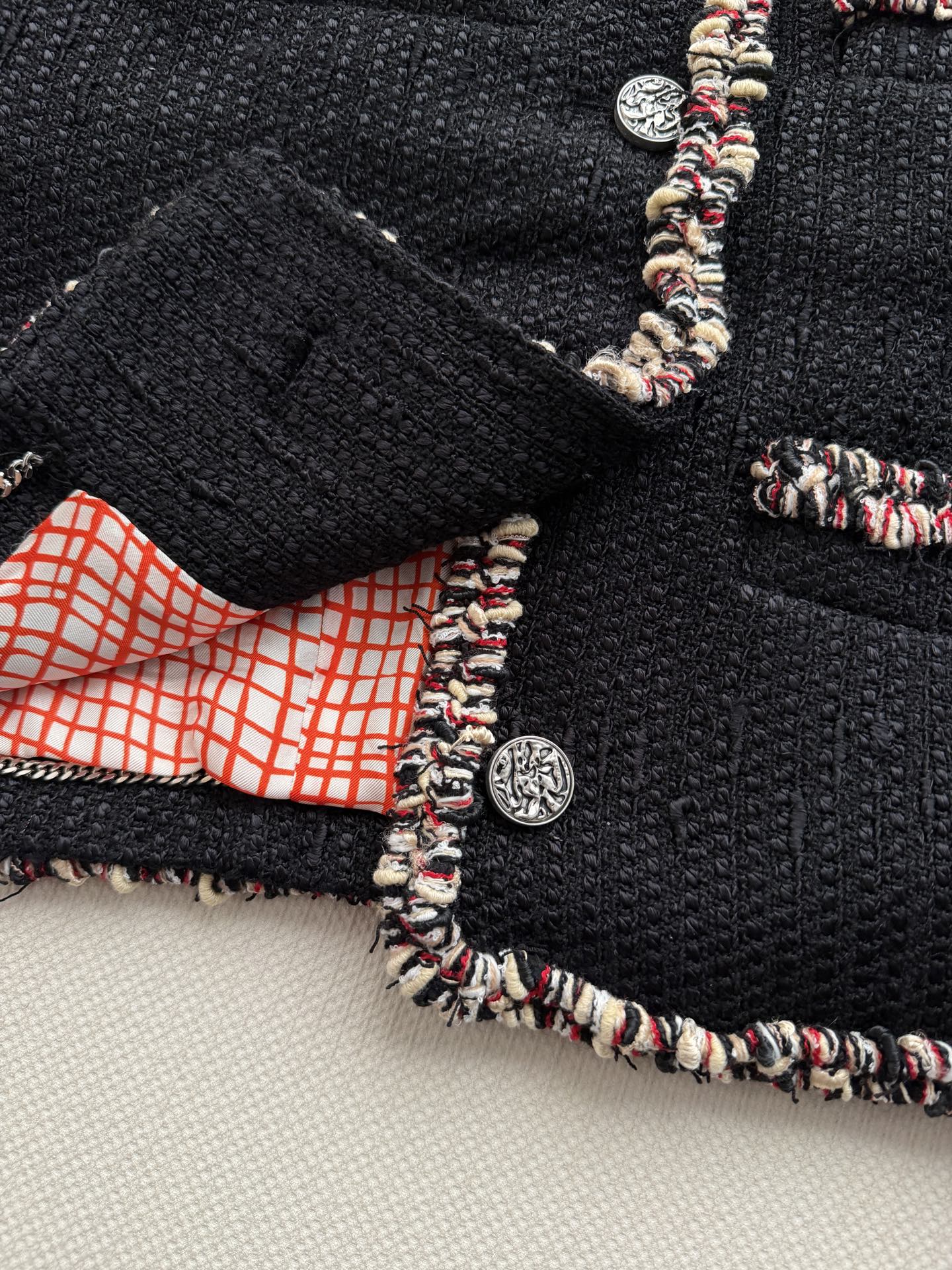 CHANEL Black Braided Trim Hooded Jacket
