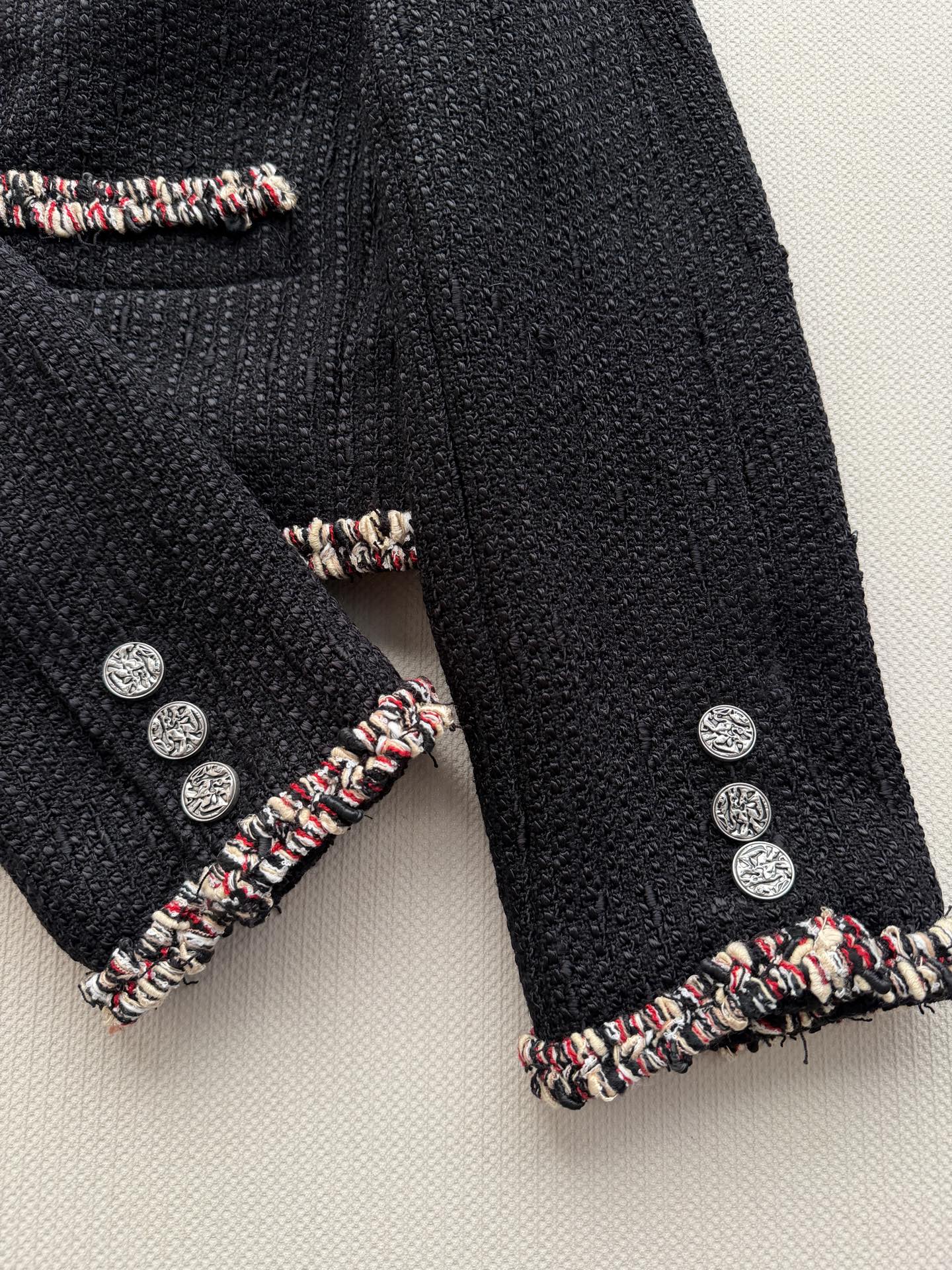 CHANEL Black Braided Trim Hooded Jacket