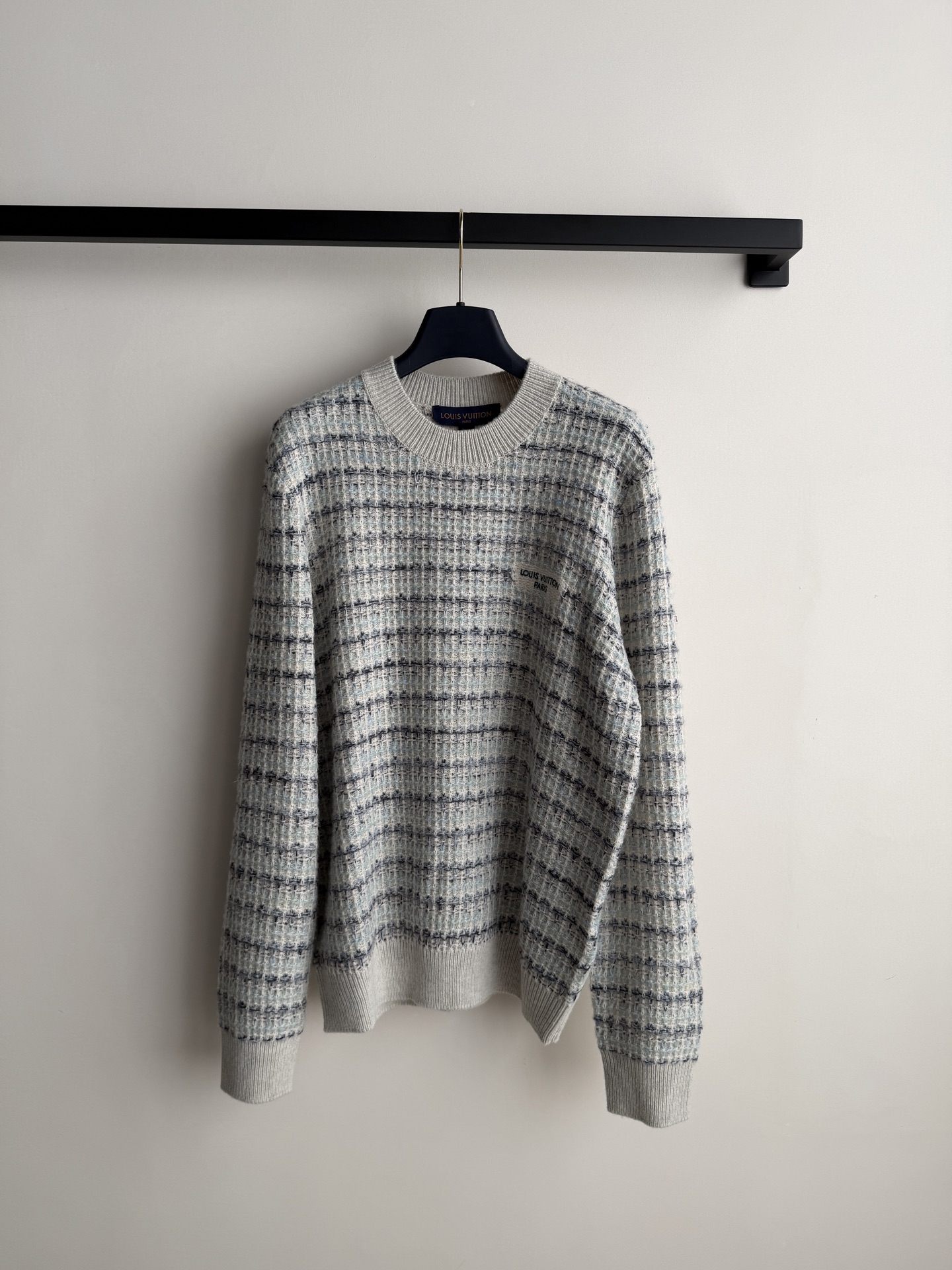 Louis Vuitton Ivory Check Crew Neck Sweater