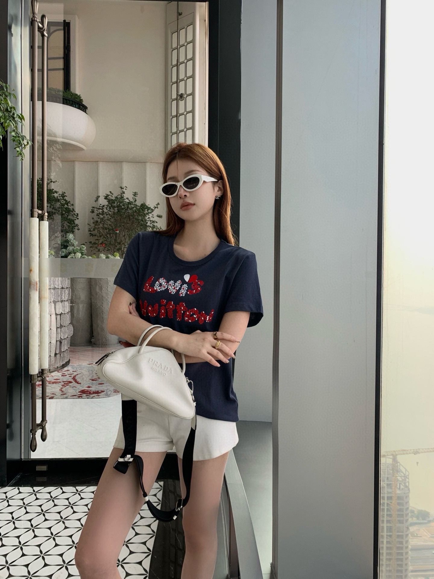 Louis Vuitton Flocked Heart Tee, Casual Cotton Top for Women, S-M-L Size 3 i1747148341729 9660 0 2