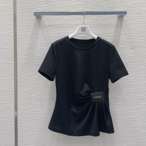 Loewe 2025SS Black Fitted Logo T-Shirt, Fashionable Elegant Design 1 Loewe 2025SS Black Fitted Logo T-Shirt, Fashionable Elegant Design