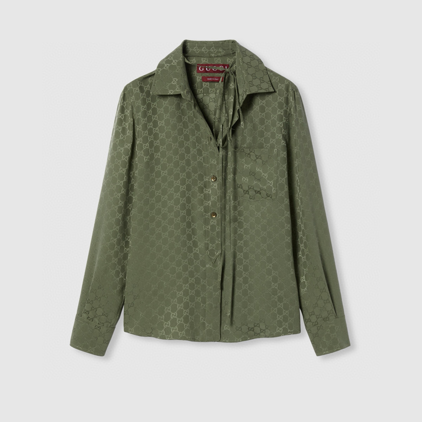 NO:507775,Model number D25092275 GUCC* newest custom silky and light GG printed fabric, letter logo button single pocket button lapel loose and versatile long-sleeved shirt!  Green, (M size shoulder width 41, bust 102, sleeve length 60, clothing length 66) hair 1, gucci, alexander wang19860909款号D25092275 GUCC*新款 定制丝滑光感GG印花面料、字母logo纽扣单口袋系扣翻领宽松百搭长袖衬衣！绿色、（M码肩宽41,胸围102,袖长60,衣长66）发1,,gucci,alexander wang,Women's clothing