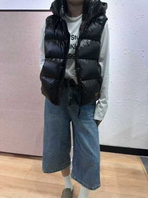 Classic Black and Gold Goose Down Vest, Thick and Full, Sizes S-XL 1 Classic Black and Gold Goose Down Vest, Thick and Full, Sizes S-XL