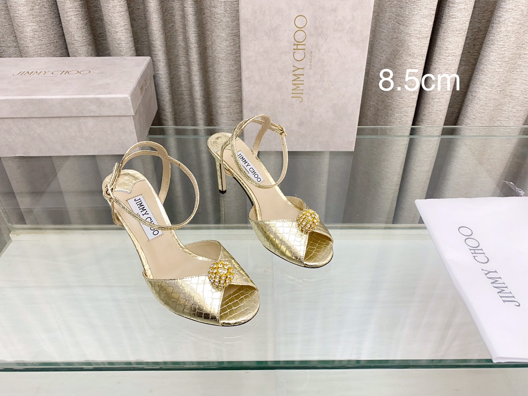 Jimmy Choo Schuhe Pumps Mit Hohem Absatz Sandalen Echtleder Schaffell Fashion