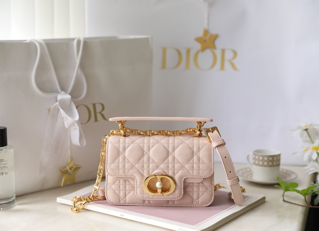 Dior Bags Handbags Pink White Cowhide Resin