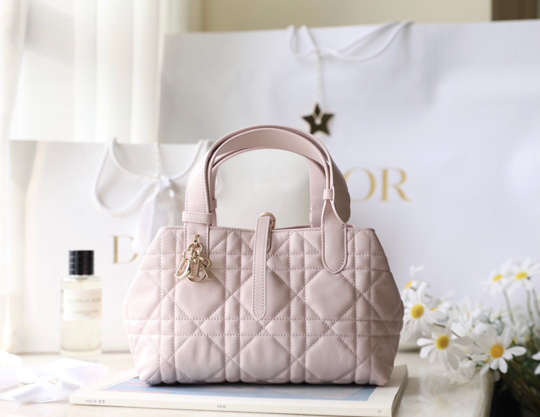 Dior Handbags Tote Bags Pink Cowhide Spring/Summer Collection Casual