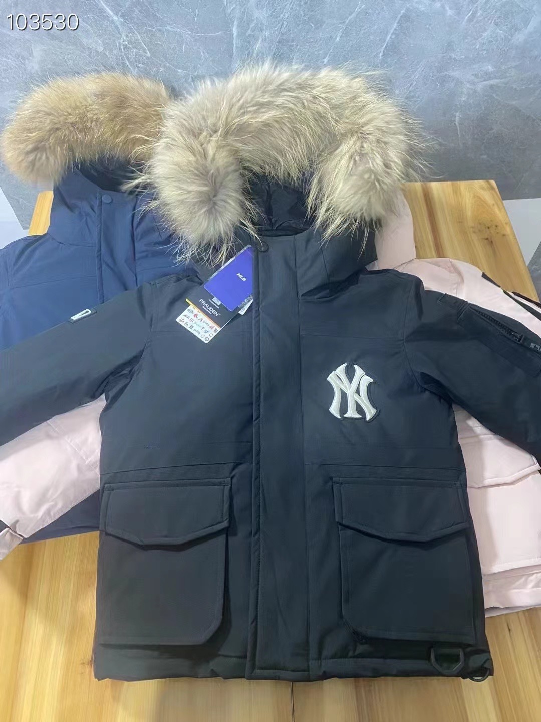 图片[4]-MLB洋基队童装羽绒服 颜色：藏蓝 军绿色 黑色 粉色 米白 尺码：110-160码-选品中心