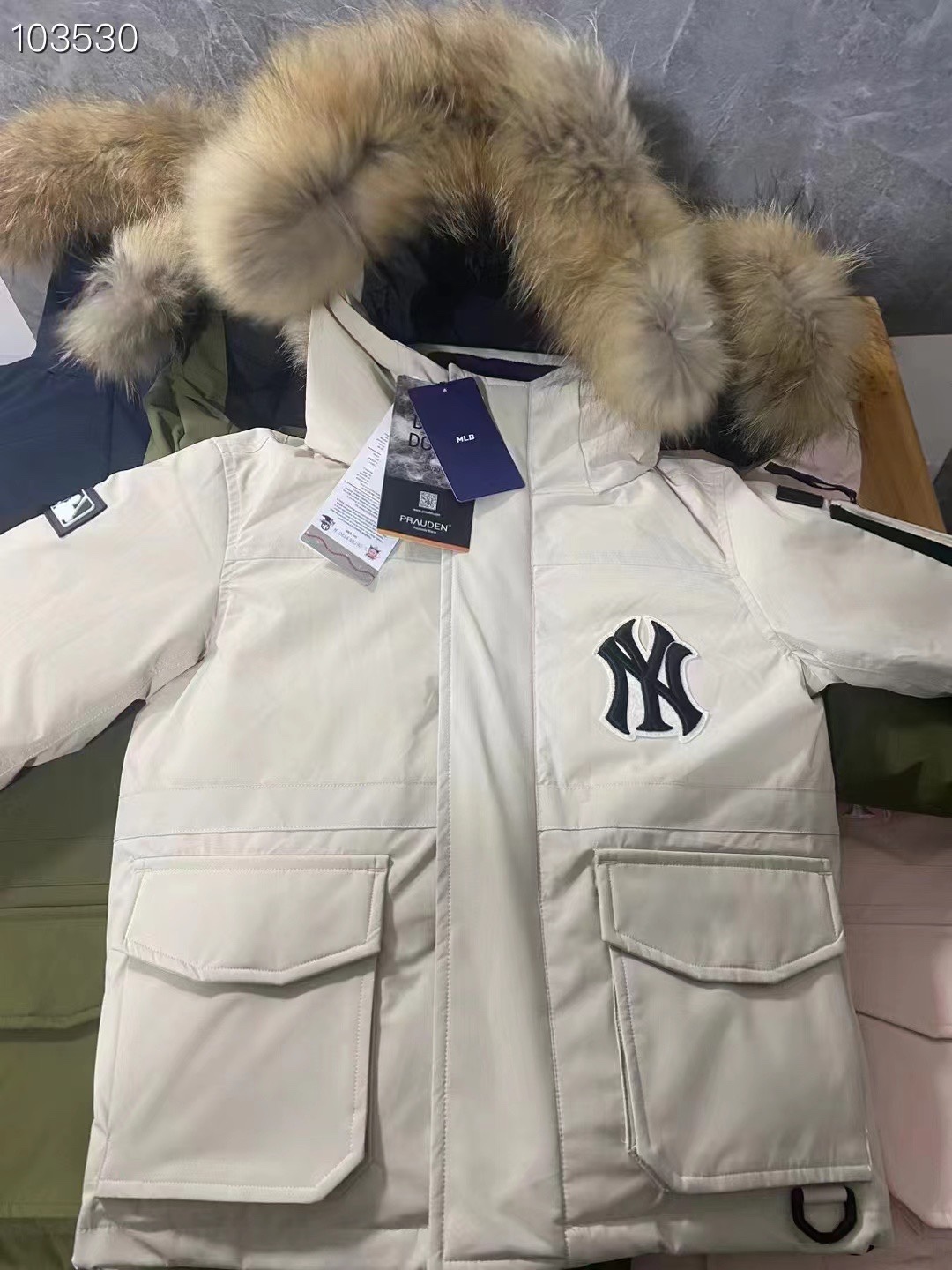 图片[5]-MLB洋基队童装羽绒服 颜色：藏蓝 军绿色 黑色 粉色 米白 尺码：110-160码-选品中心