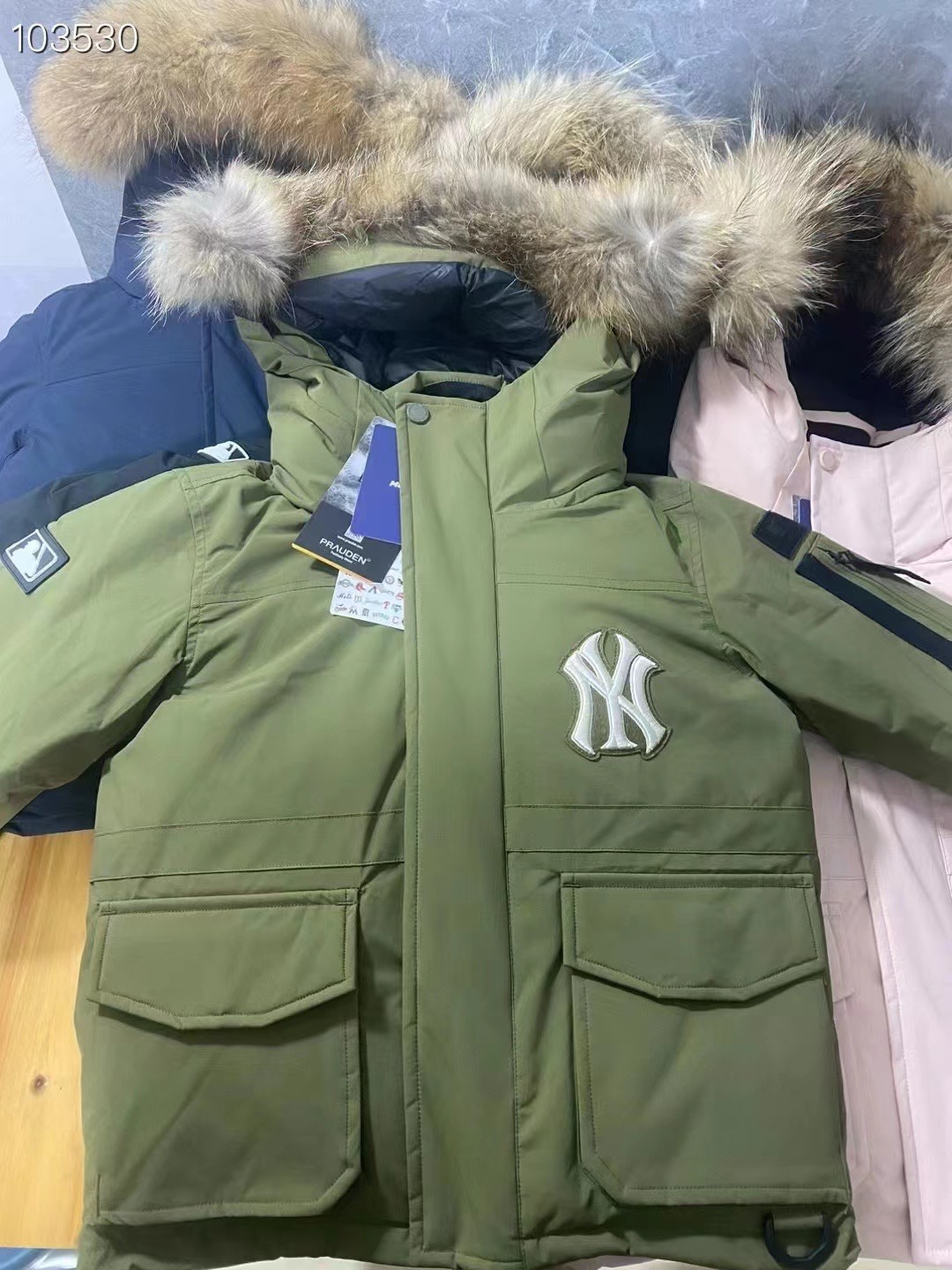 图片[3]-MLB洋基队童装羽绒服 颜色：藏蓝 军绿色 黑色 粉色 米白 尺码：110-160码-选品中心