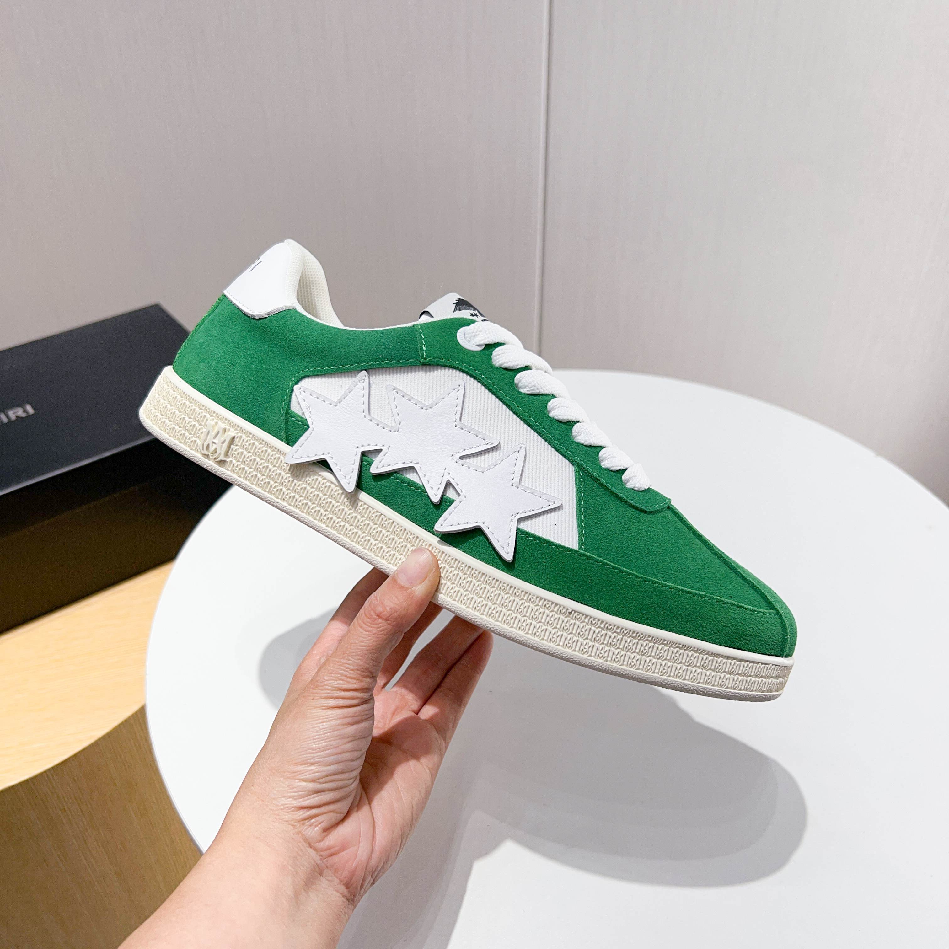 Amiri Low-Top Casual Sneakers with Suede and Star Accents, Size 39-45 1 Amiri Low-Top Casual Sneakers with Suede and Star Accents, Size 39-45