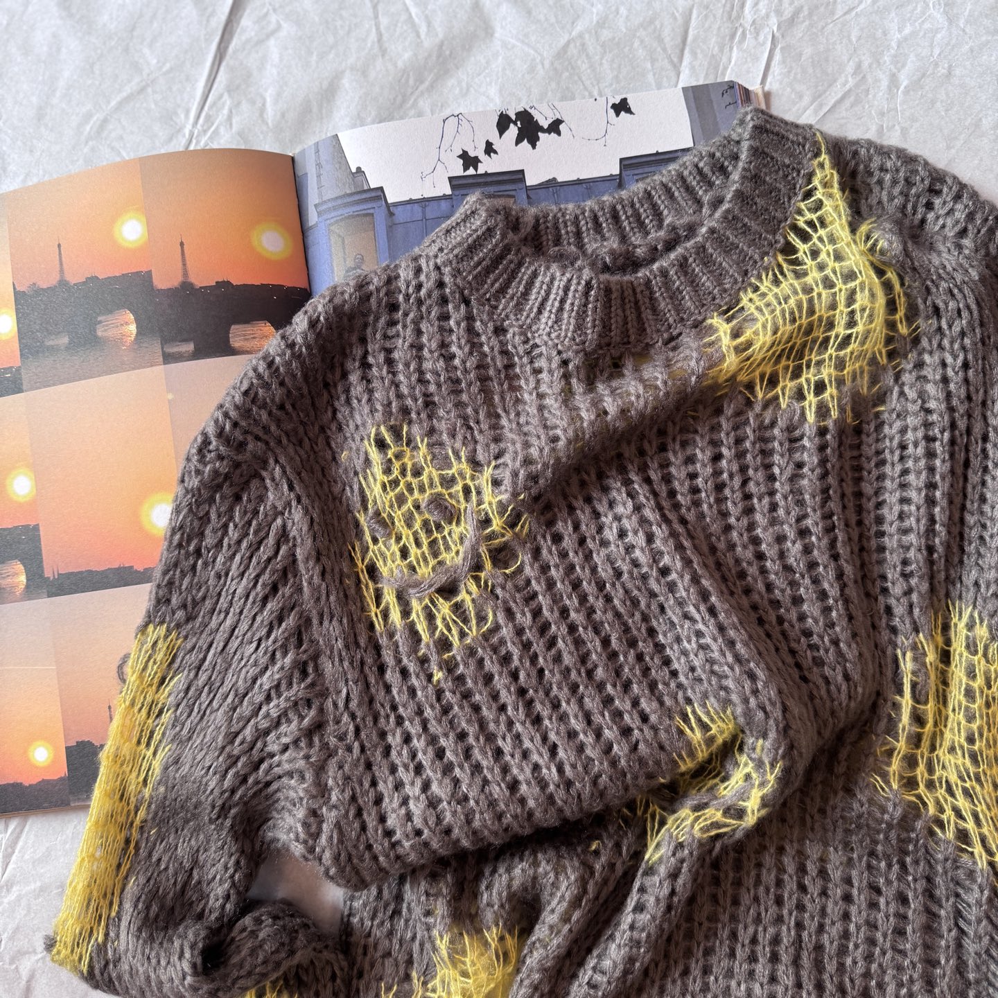 AC Smiley Face Dot Hollow Knitted Sweater Mohair Wool Blend Fabric 6 i1755664694998 7571 0 4