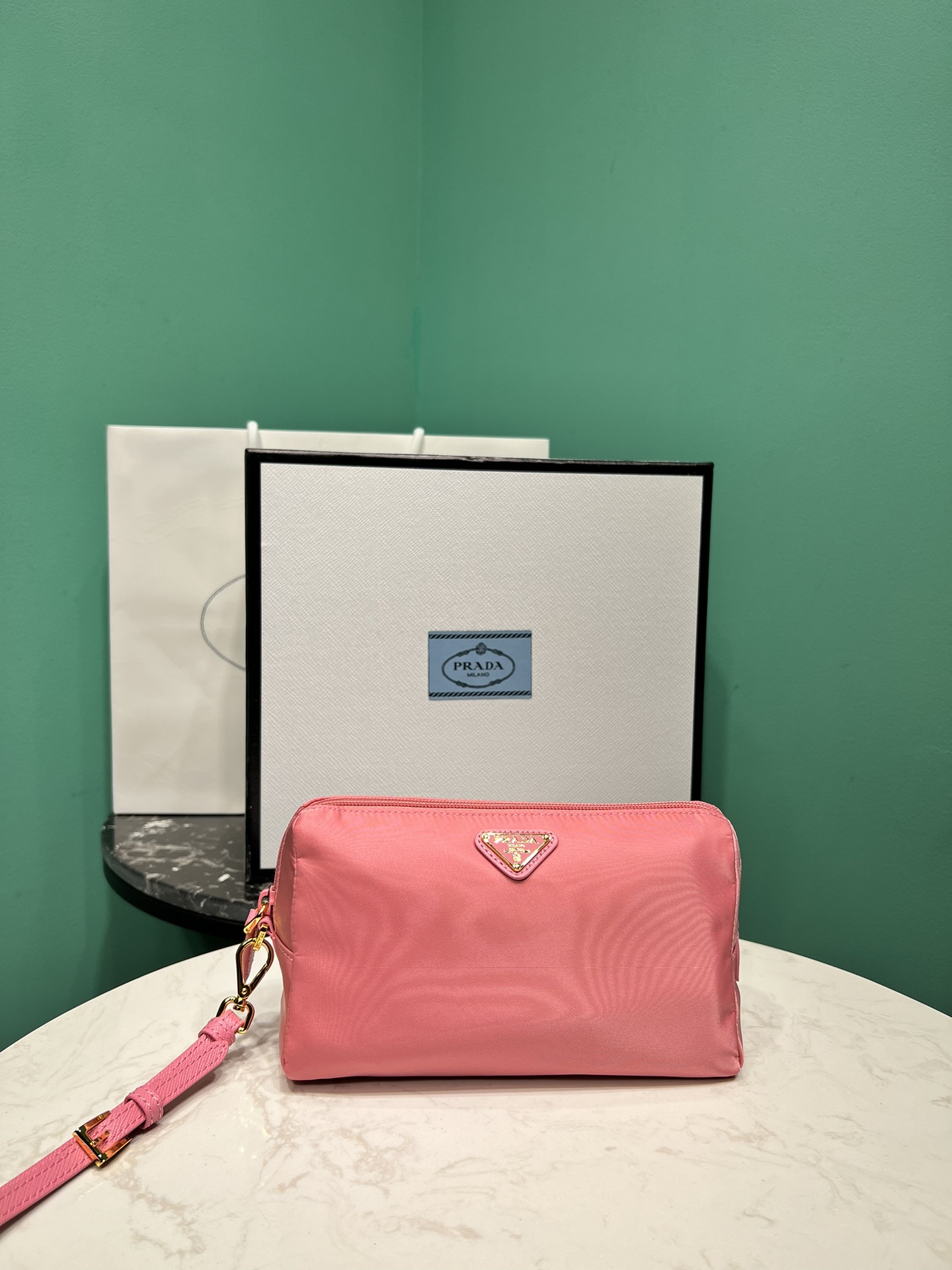 Prada Tassen Clutches Cosmetica Tas Stof