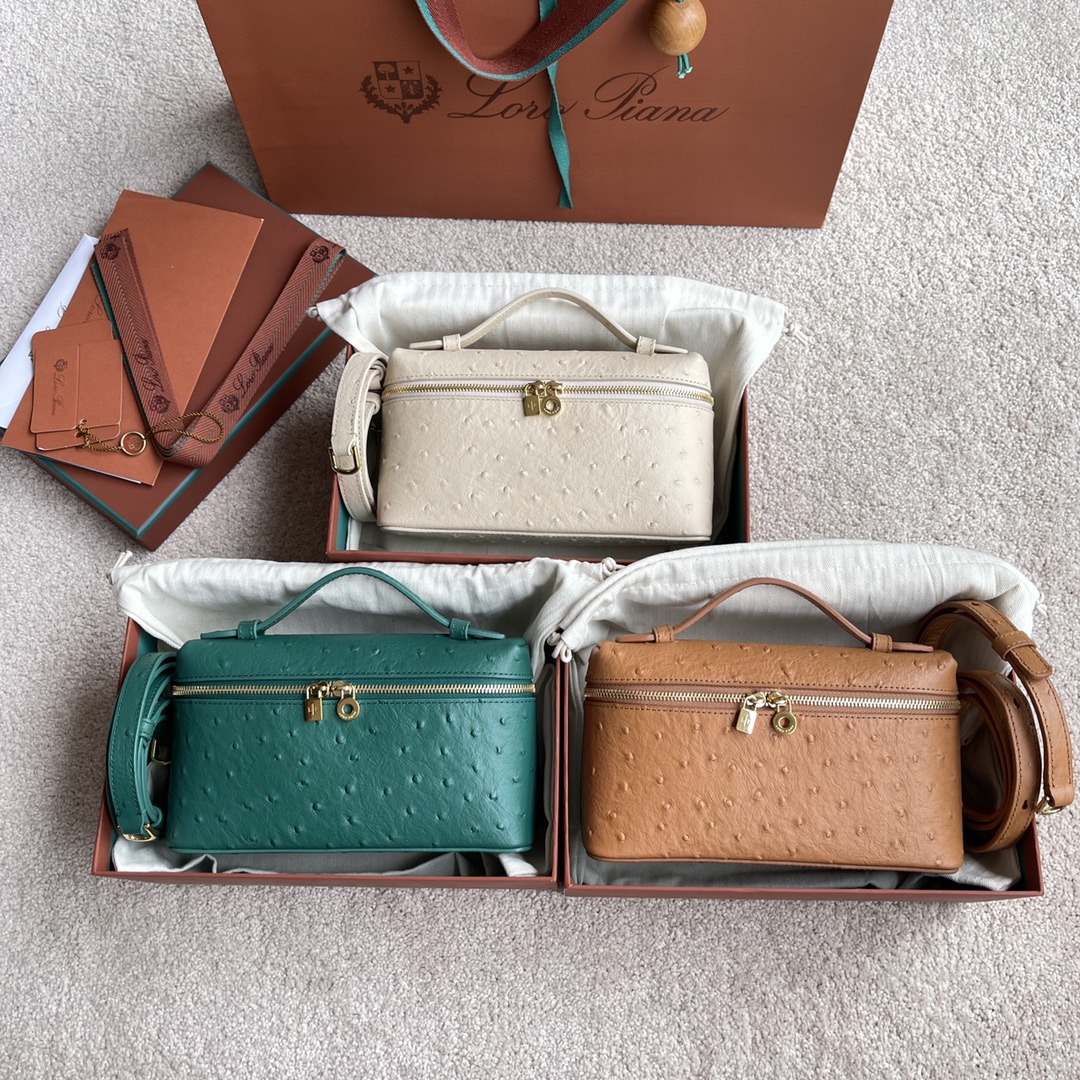 NO:197367,L lunch box bag #ostrich pattern series # imported original leather inside and outside #Pair of pure steel hardware Calfskin/item number: FAN 49 Color combination picture, LP, loro piana, cowhide19860909L 饭盒包#鸵鸟纹系列# 内外进口原厂皮#对版纯钢五金 小牛皮/货号:FAN 49 颜色组合图,LP,loro piana,cowhide,Bag