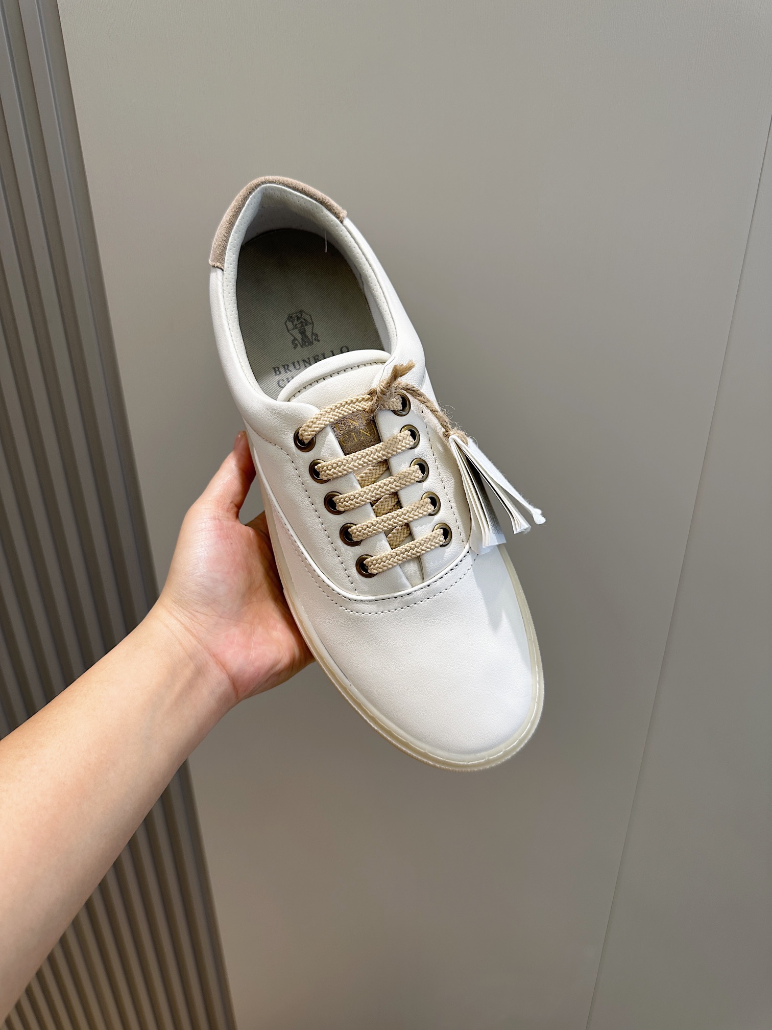 Brunello Cucinelli Nuevos Zapatos Deportivos para Hombre Este zapato deportivo plano está hecho de c